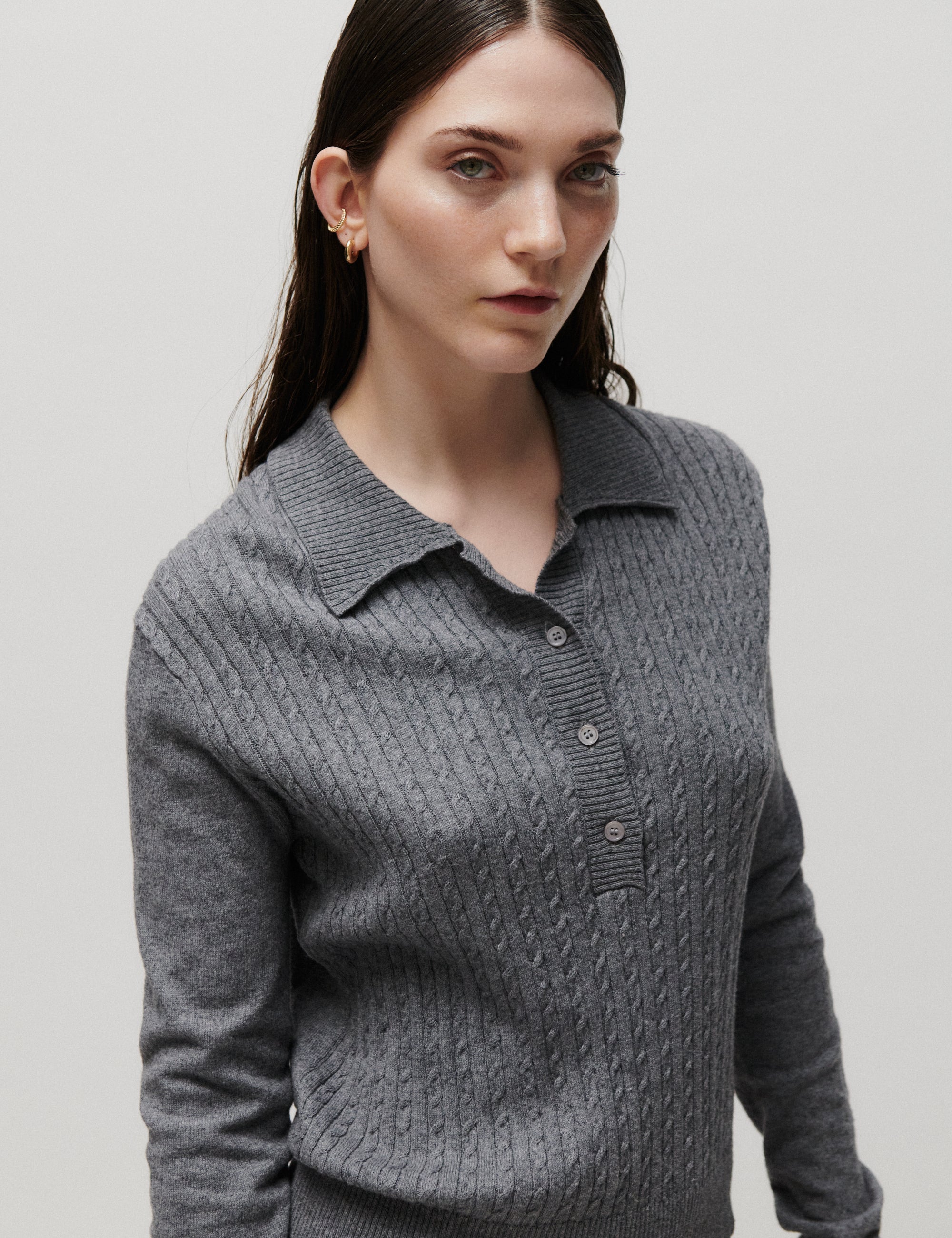 2NDDAY 2NDJaneice - Soft Wool - Bluse Bluse 420130 Medium Grey Melange