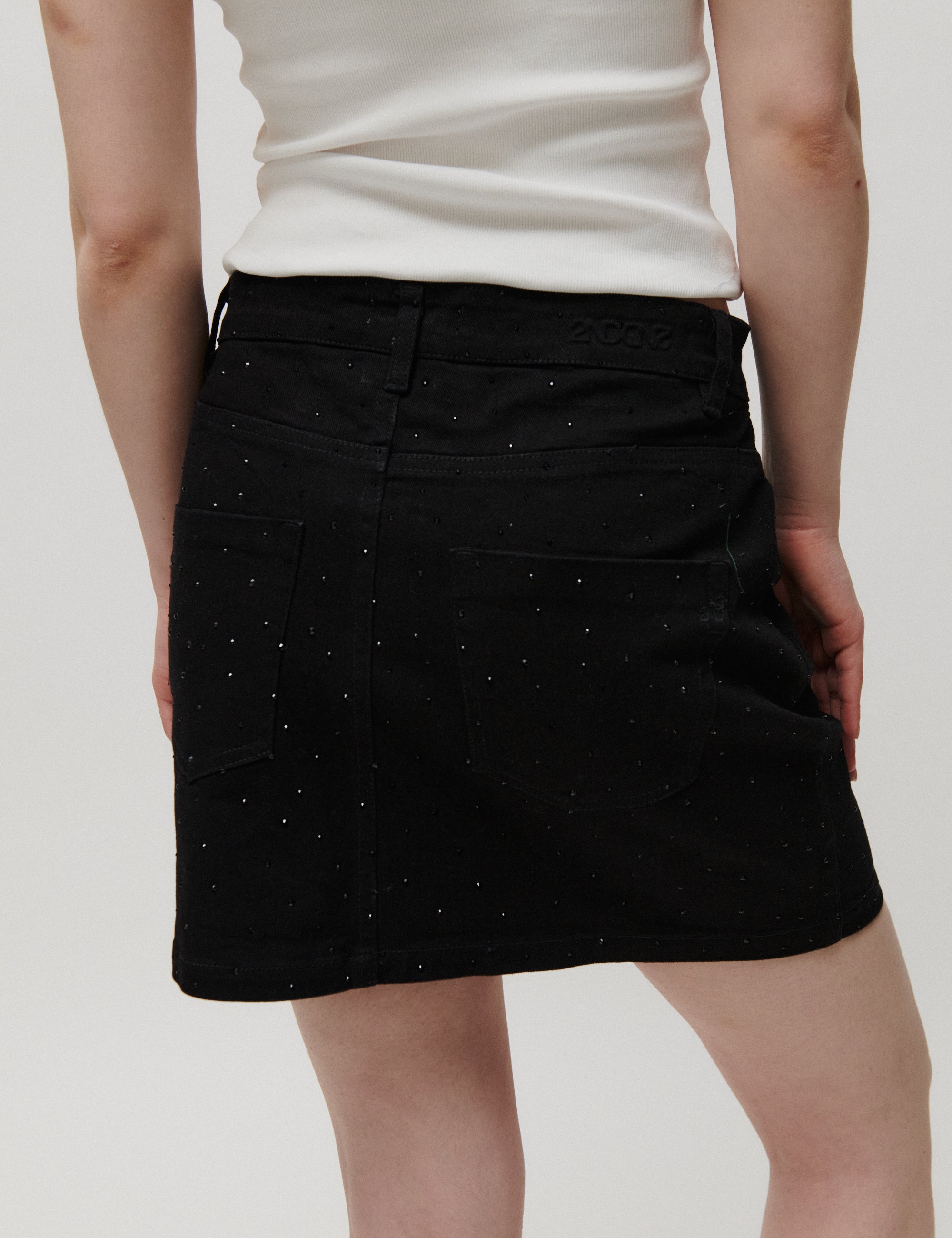 2NDDAY 2NDLollie - Crystal Denim - Nederdel Skirt D002 Black Denim