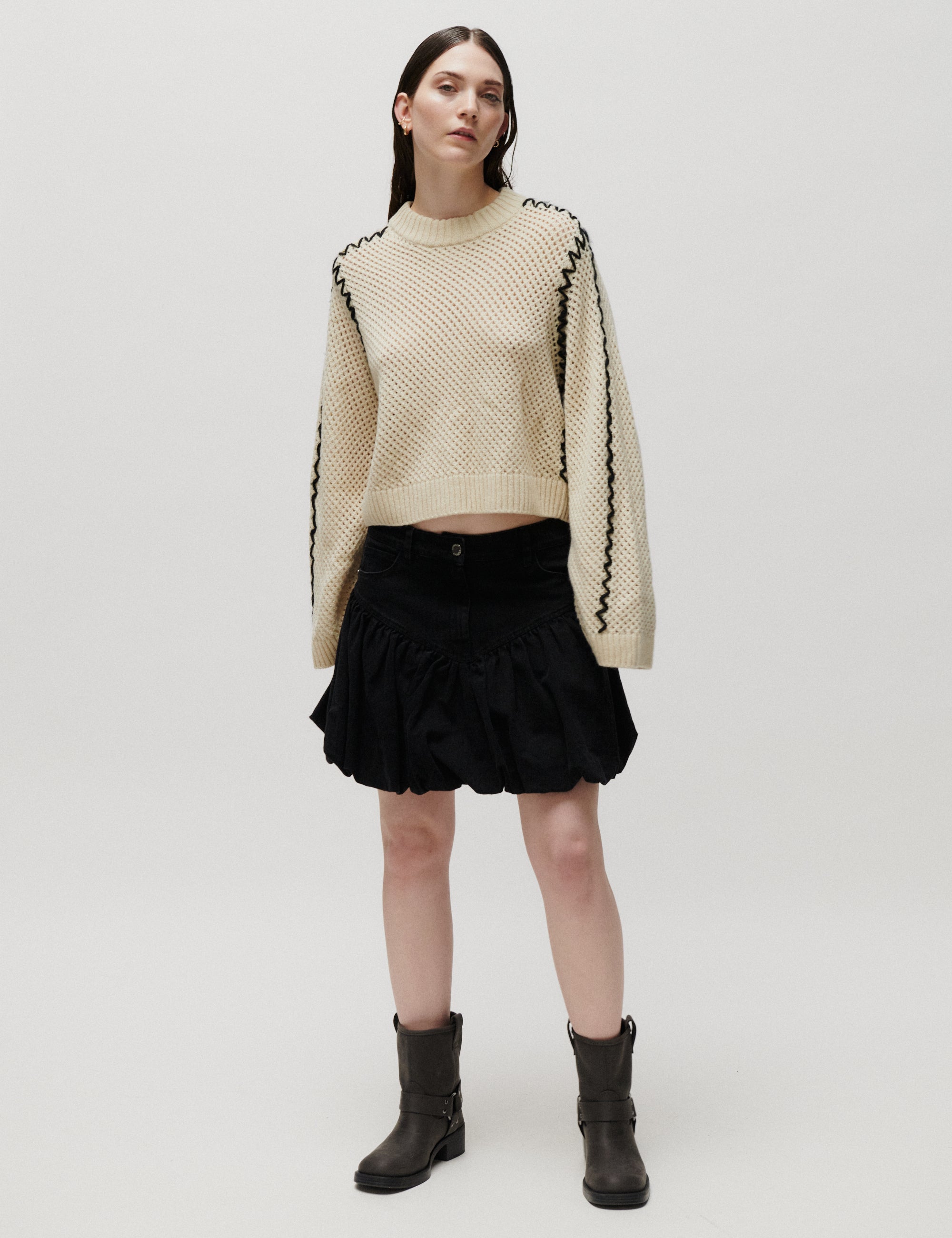 2NDDAY 2NDMarlet - Open Knit Sweater 124301 ALMOND MILK