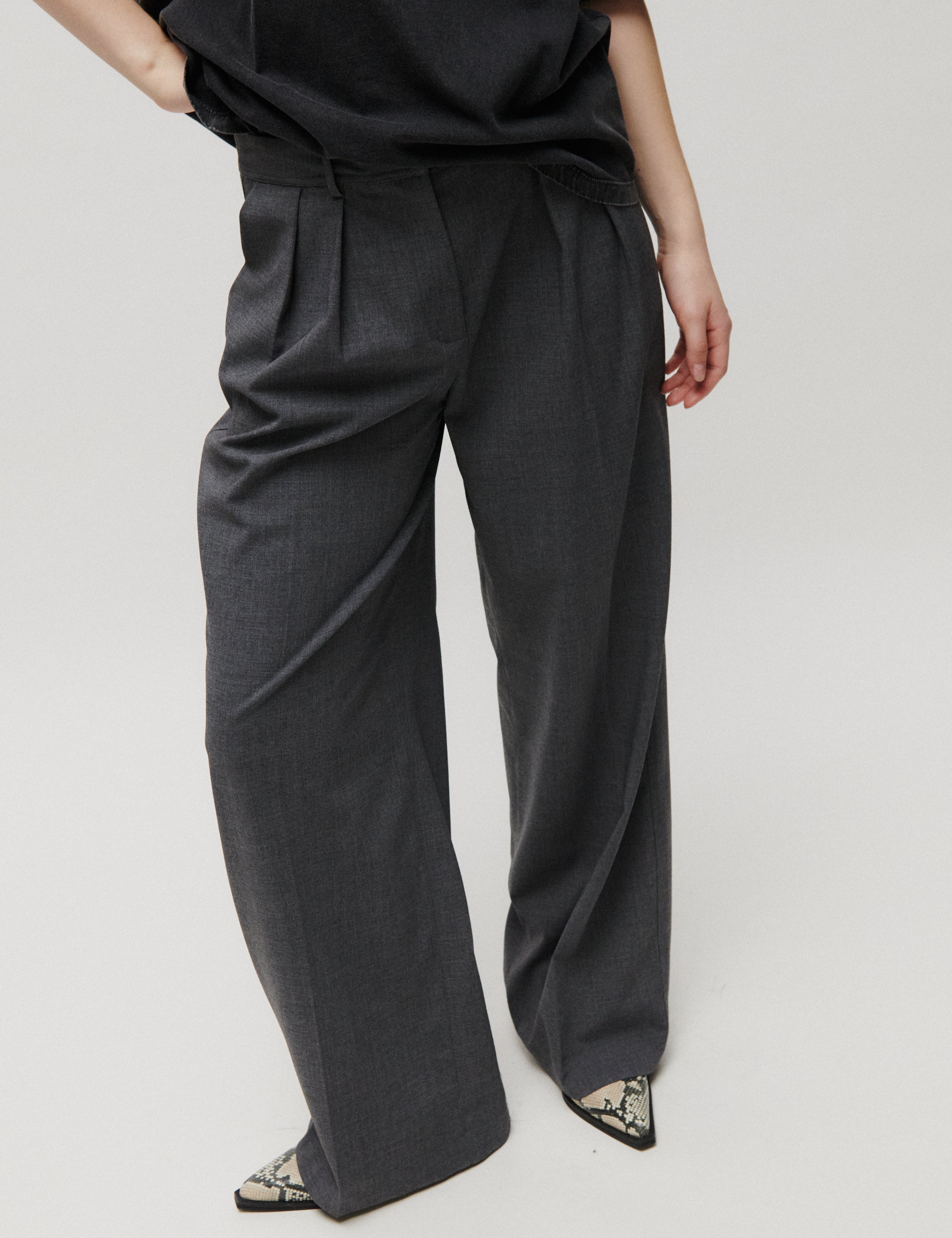 2NDDAY 2NDMille - Melange Suiting - Bukser Bukser 420129 Light Grey Melange