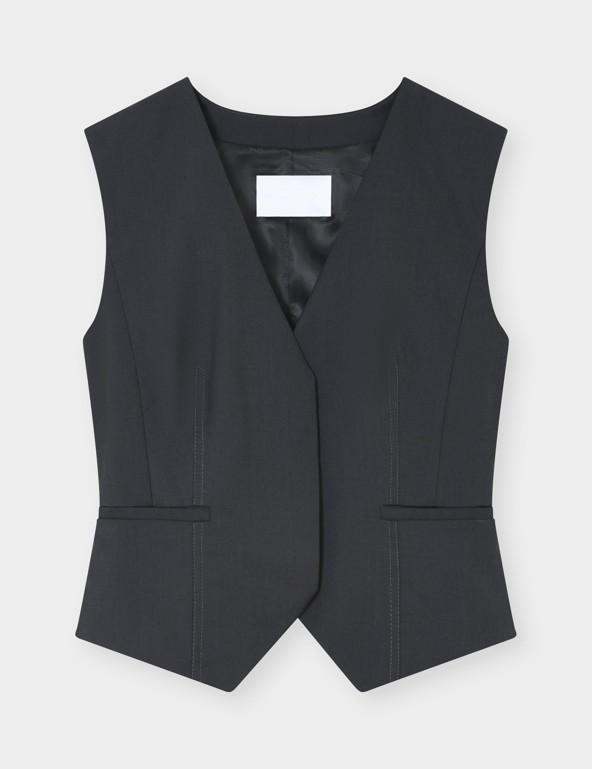 2NDDAY 2NDMuella - Heritage Weave Waistcoat 420130 Medium Grey Melange