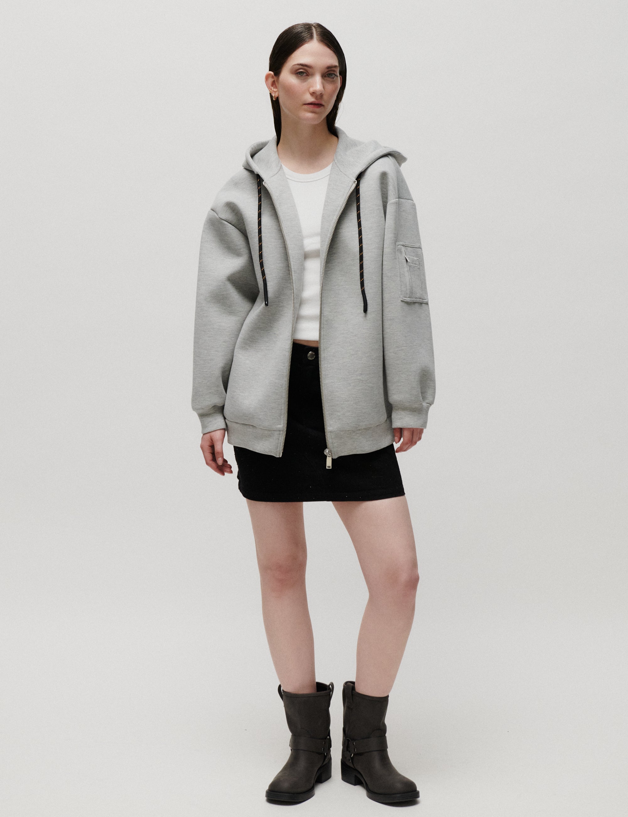2NDDAY 2NDRedford - Scuba - Hoodie Hættetrøje DARK GREY MELANGE