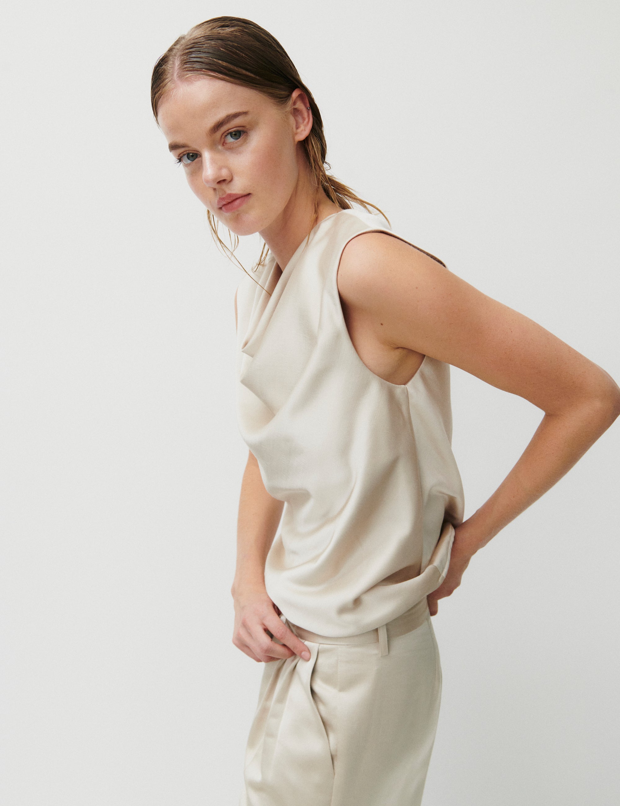 2NDDAY 2ND Amrose - Shiny Suiting Shirts & Blouses 141106 Peyote