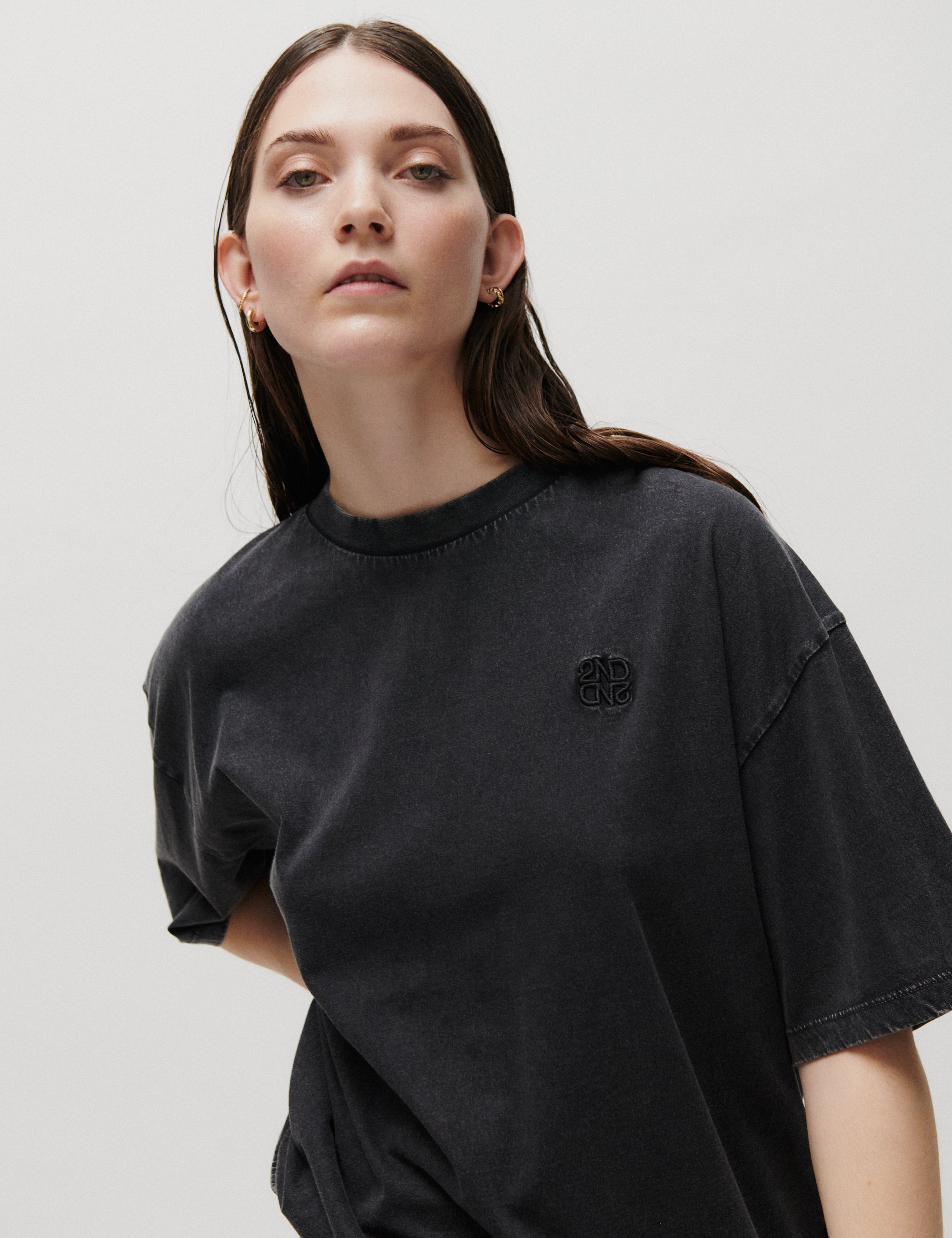 2NDDAY 2ND Araly TT - Overwashed Jersey - T-shirt T-shirt 190303 Black