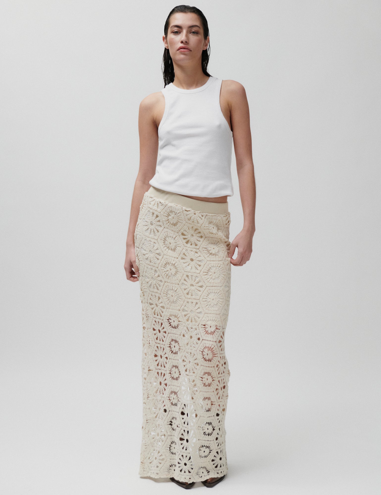 2NDDAY 2ND Austina - Dry Crochet Skirt 114801 TOFU