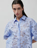 2ND Austinas - Broderi Anglaise Mix - Skjorte - CASHMERE BLUE