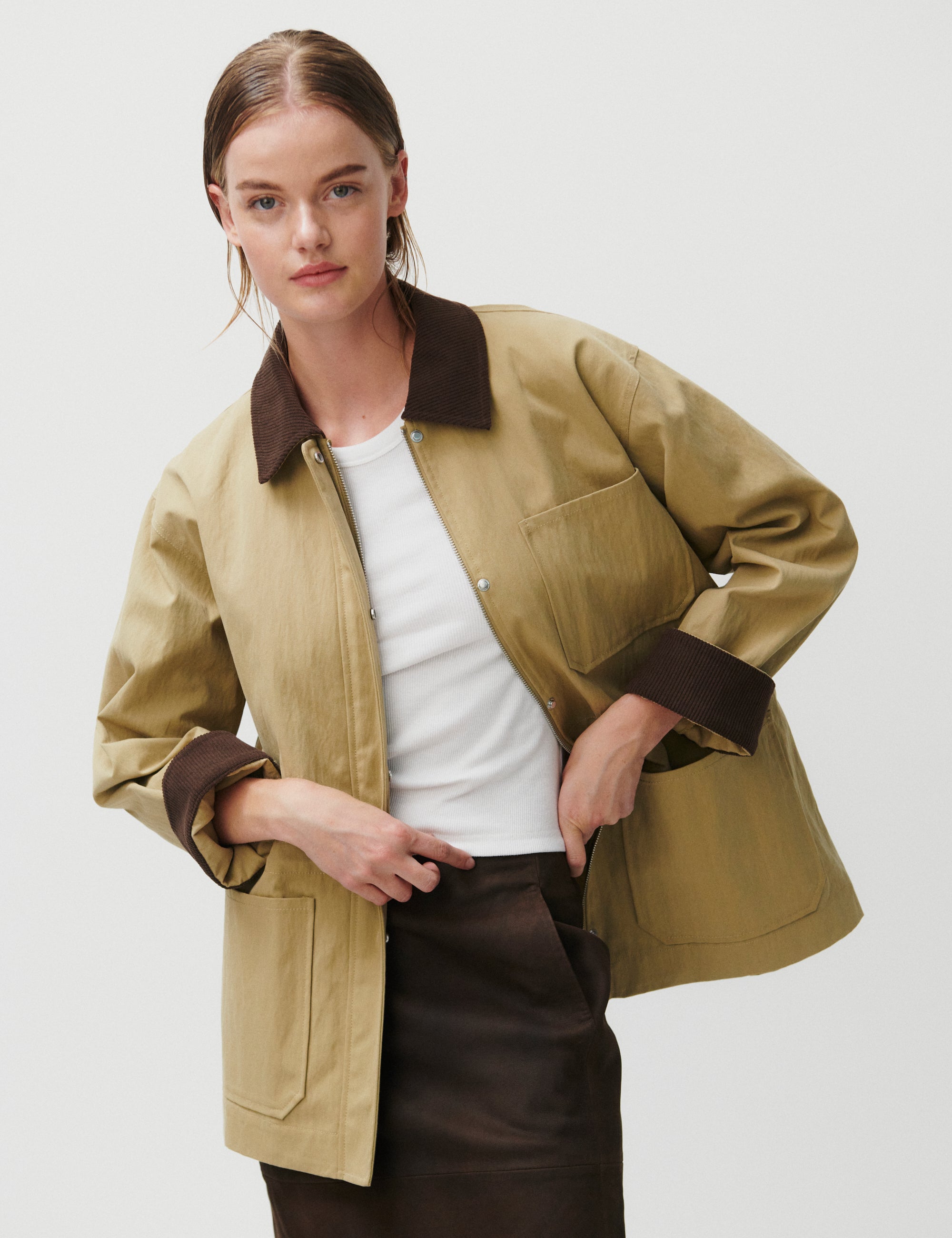 2NDDAY 2ND Bruce - Firm Cotton Jackets 171022 Kelp