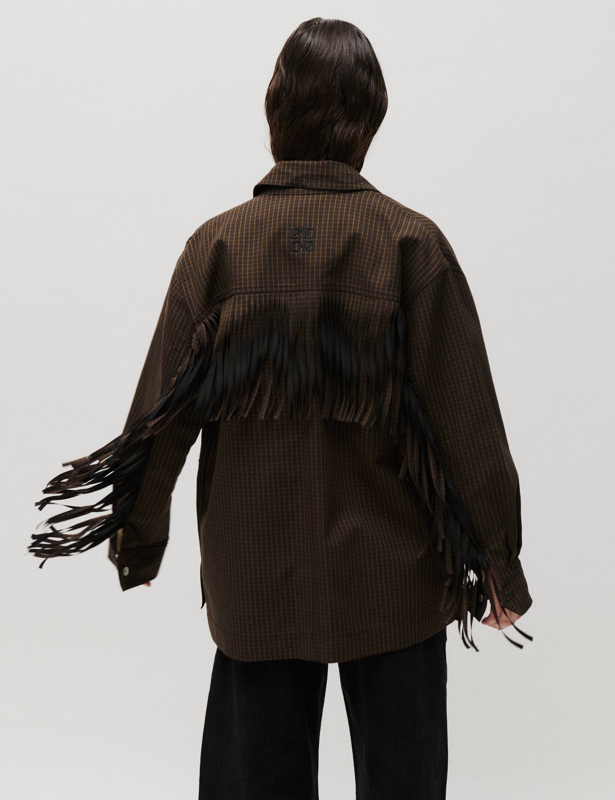 2NDDAY 2ND Brucina - Check Fringe - Jakke Jakke 181022 ERMINE