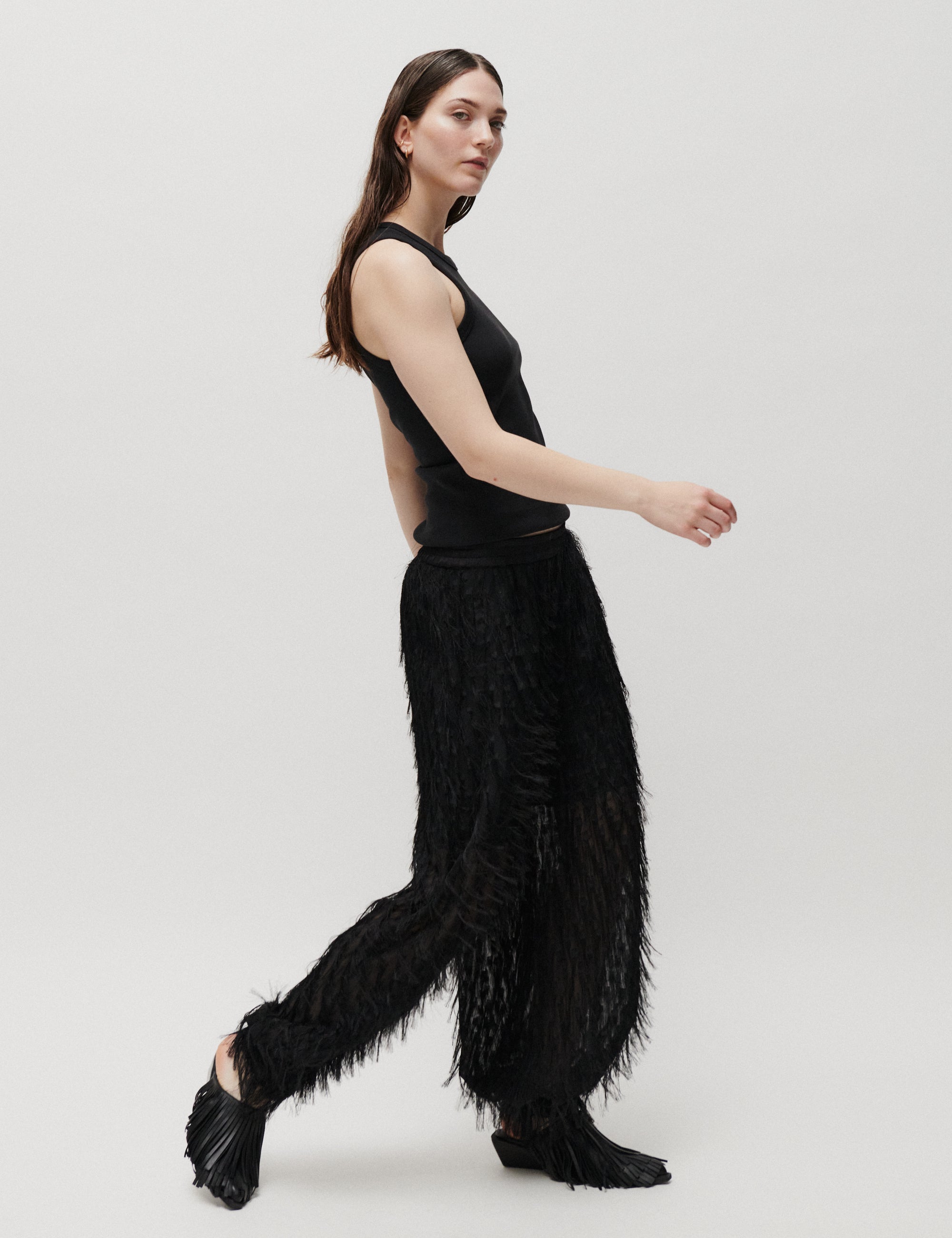 2NDDAY 2ND Caleb - Textured Fringe - Bukser Bukser 190303 Black