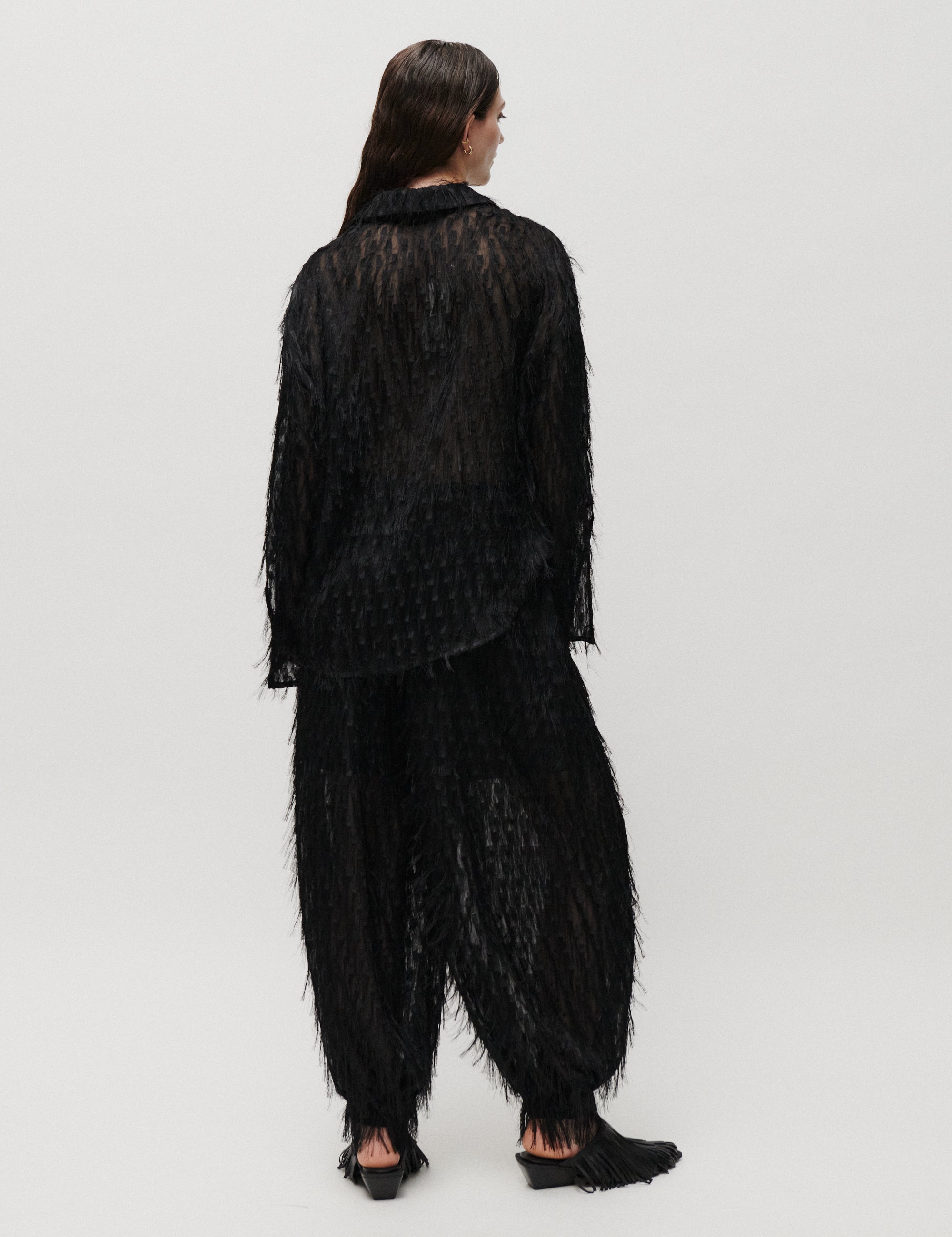 2NDDAY 2ND Caleb - Textured Fringe - Bukser Bukser 190303 Black