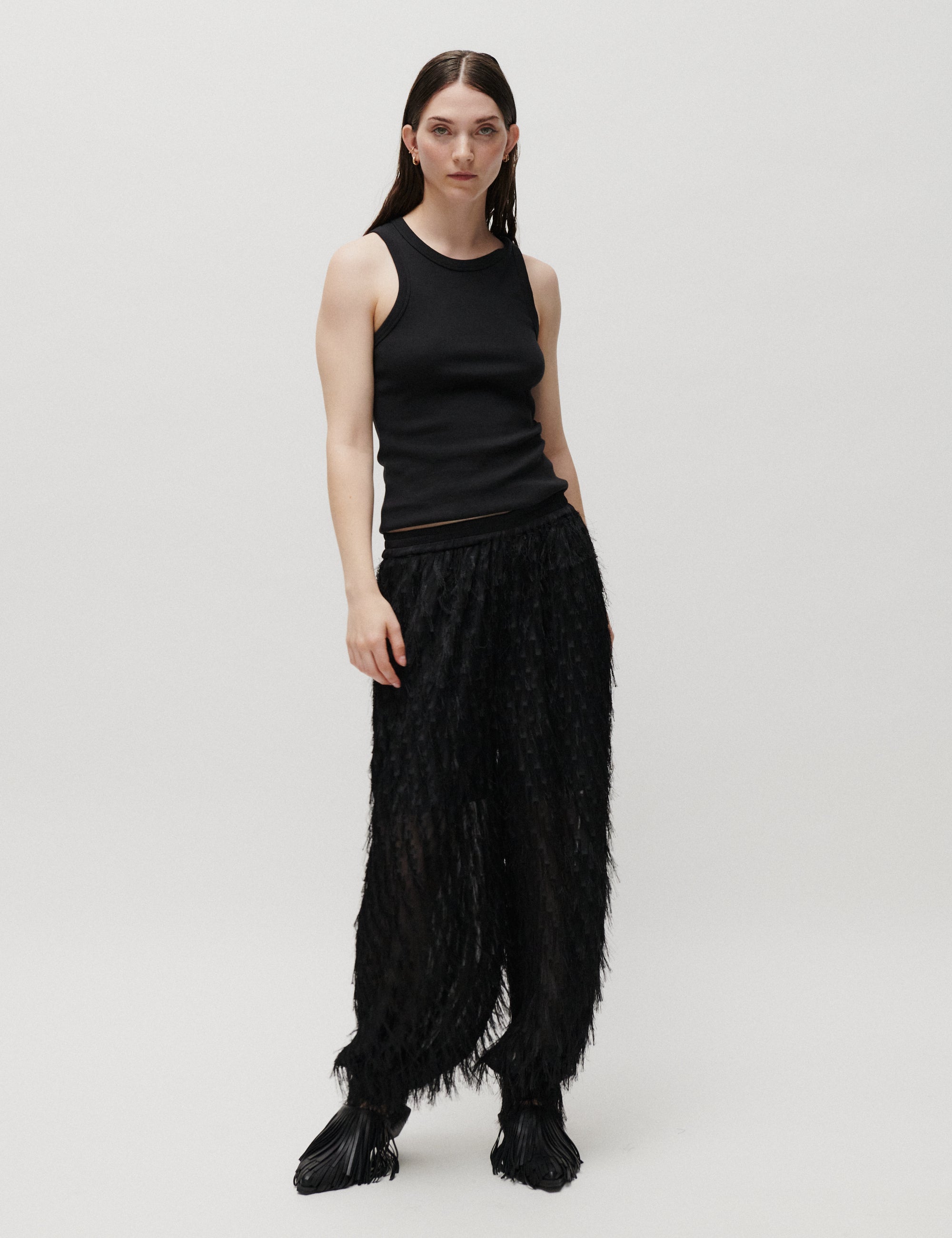 2NDDAY 2ND Caleb - Textured Fringe - Bukser Bukser 190303 Black