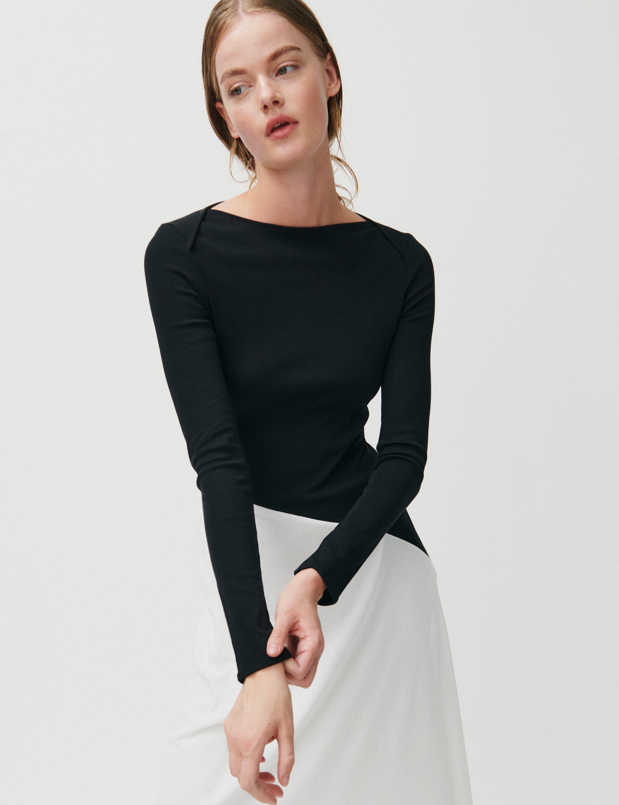 2NDDAY 2ND Carmen - Cotton Jersey Mix Kjole 190303 Black