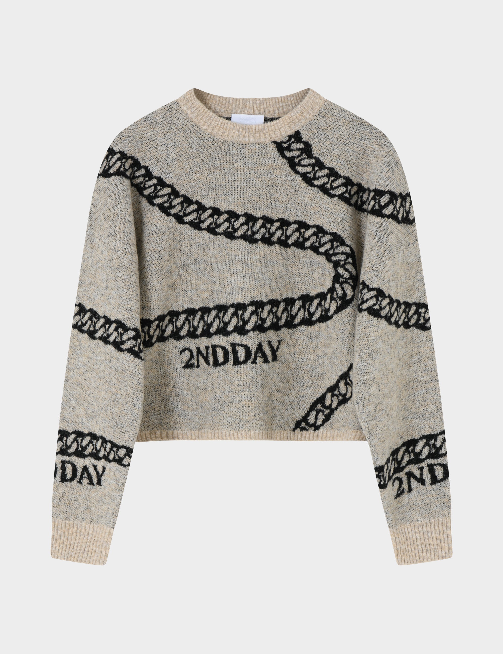 2NDDAY 2ND Chain TT - Soft Jacquard Sweater 420106 Black Chain