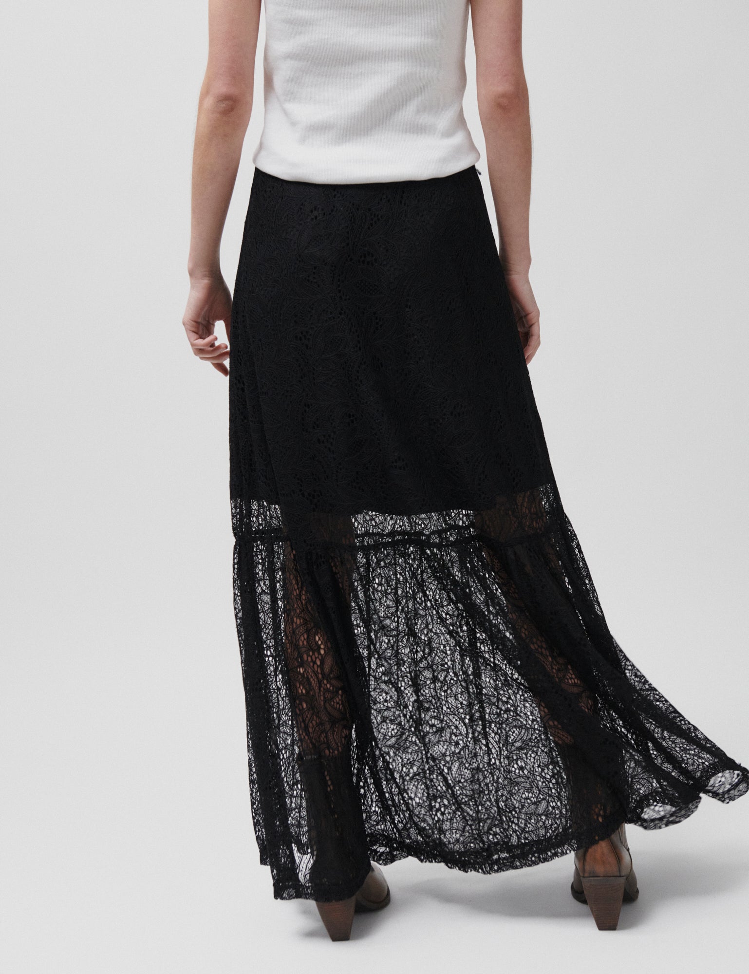 2NDDAY 2ND Cleam - Airy Lace Skirt 190303 BLACK