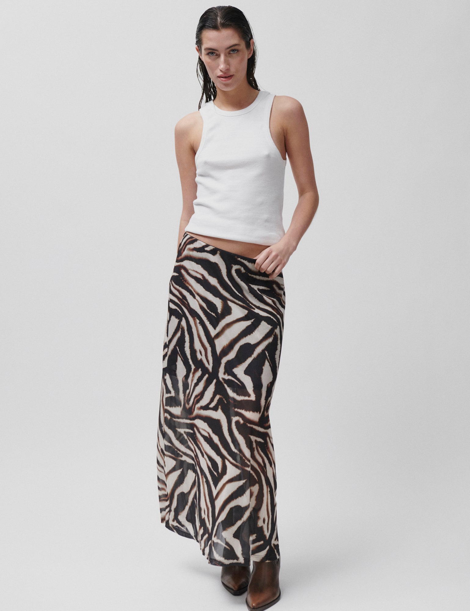 2NDDAY 2ND Cleum - Soft Mesh Skirt 420157 Java Zebra