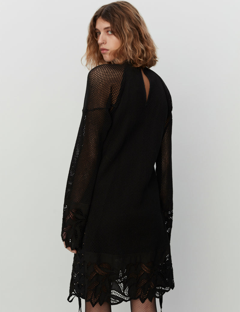 2NDDAY 2ND Edition Blaine - Cotton Crochet Dress 194008 Meteorite (Black)