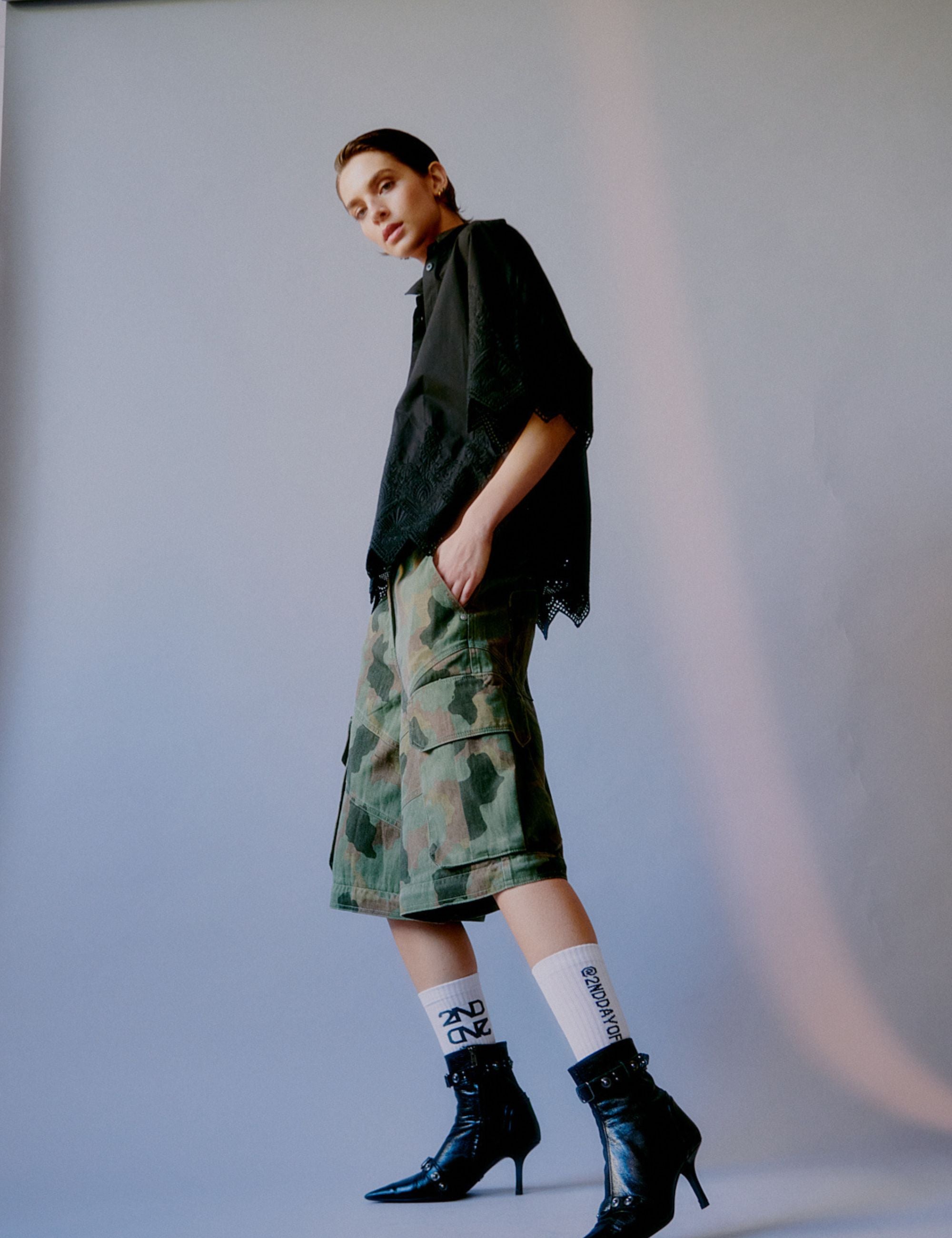 2NDDAY 2ND Erlene - Twill Denim - Bukser Bukser 180420 Flur leaf clover print