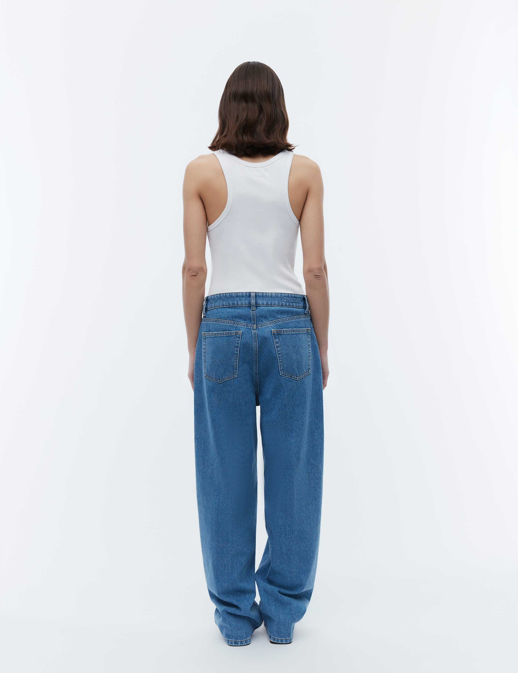 2NDDAY 2ND Flossy - Firm Denim Pants D019 Mid Blue