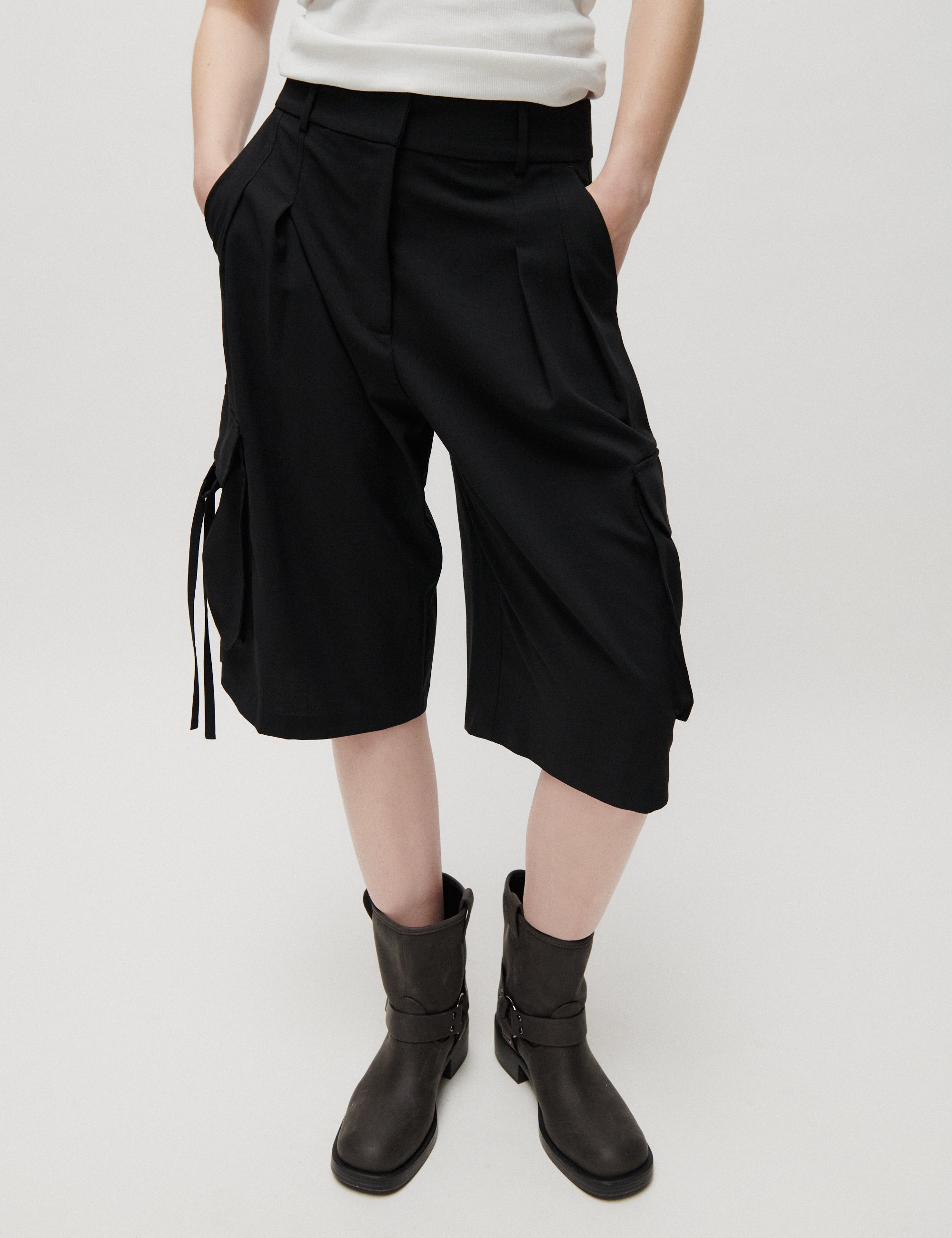 2NDDAY 2ND Hattori - Melange Suiting - Shorts Shorts 190303 Black