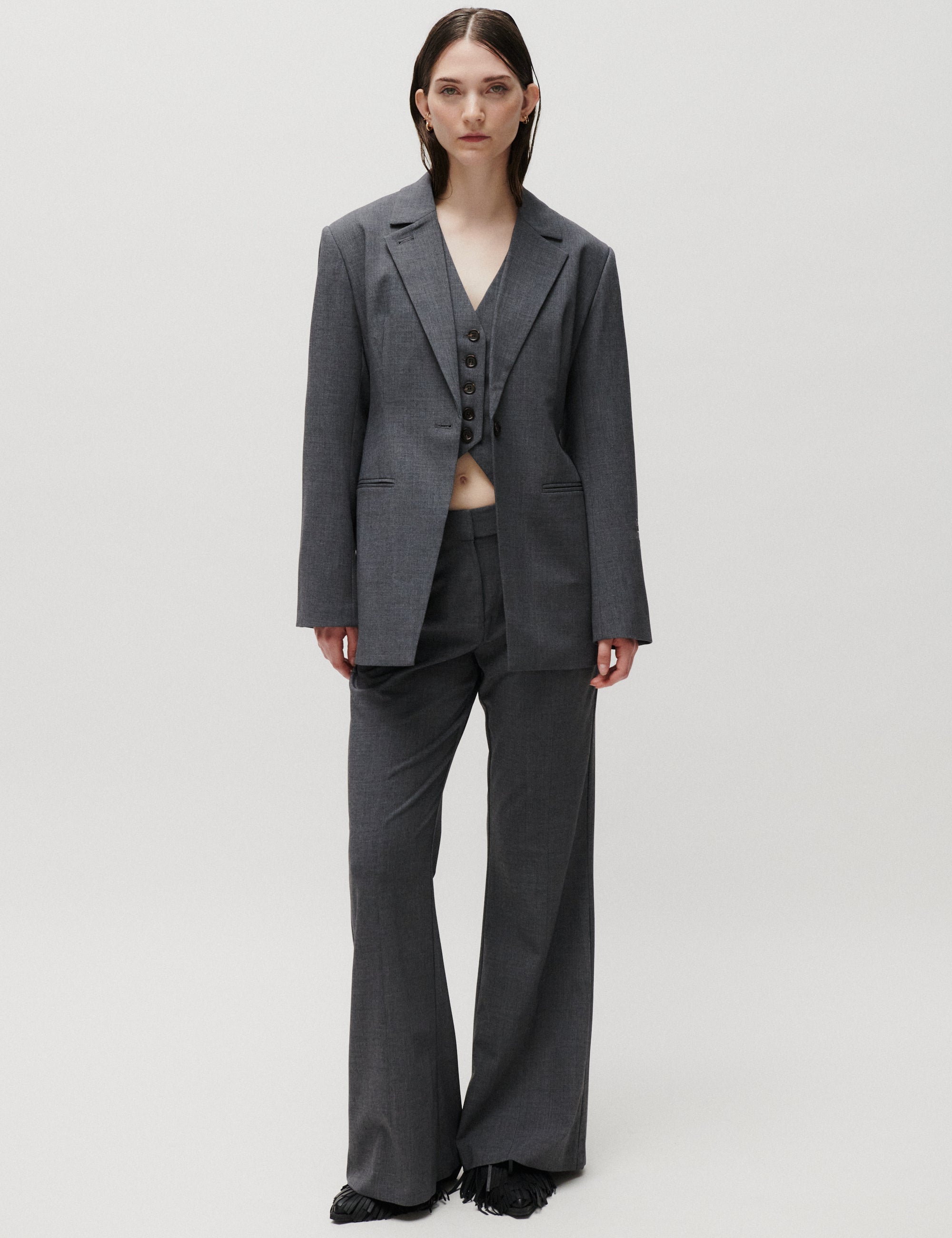 2NDDAY 2ND Hattoria - Melange Suiting Bukser 420129 Light Grey Melange