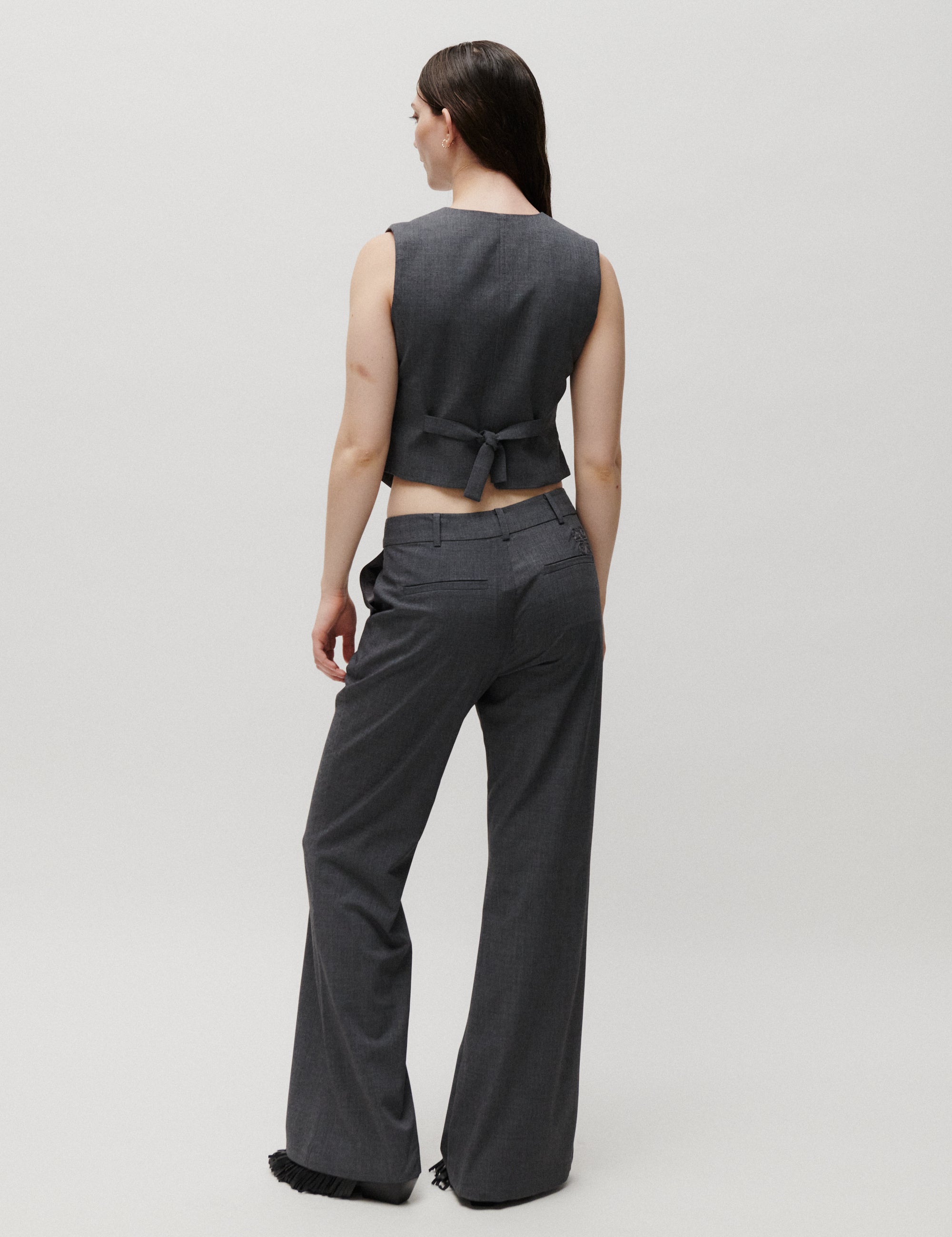 2NDDAY 2ND Hattoria - Melange Suiting Bukser 420129 Light Grey Melange