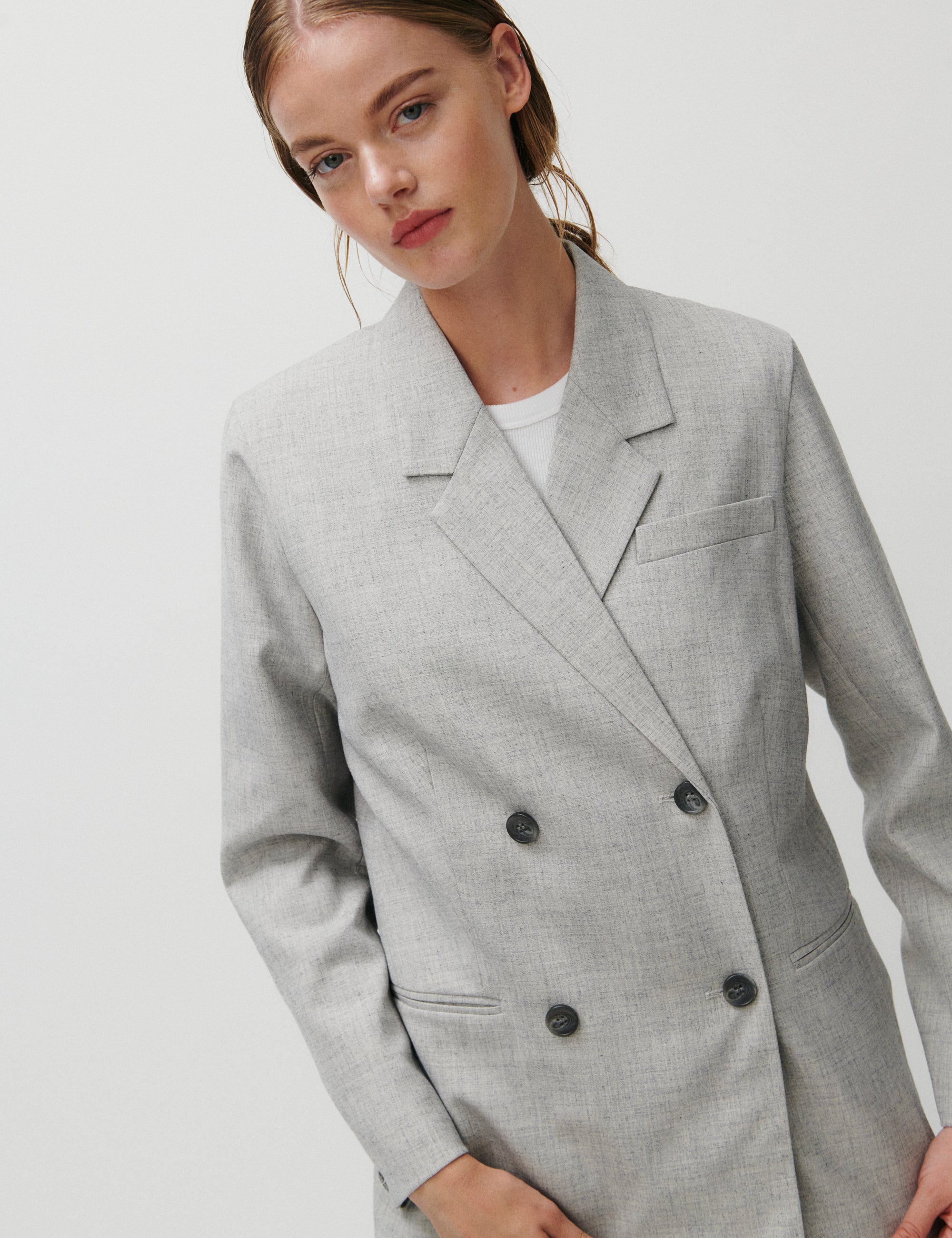2NDDAY 2ND Herman - Grey suiting Blazer 154101 High-rise
