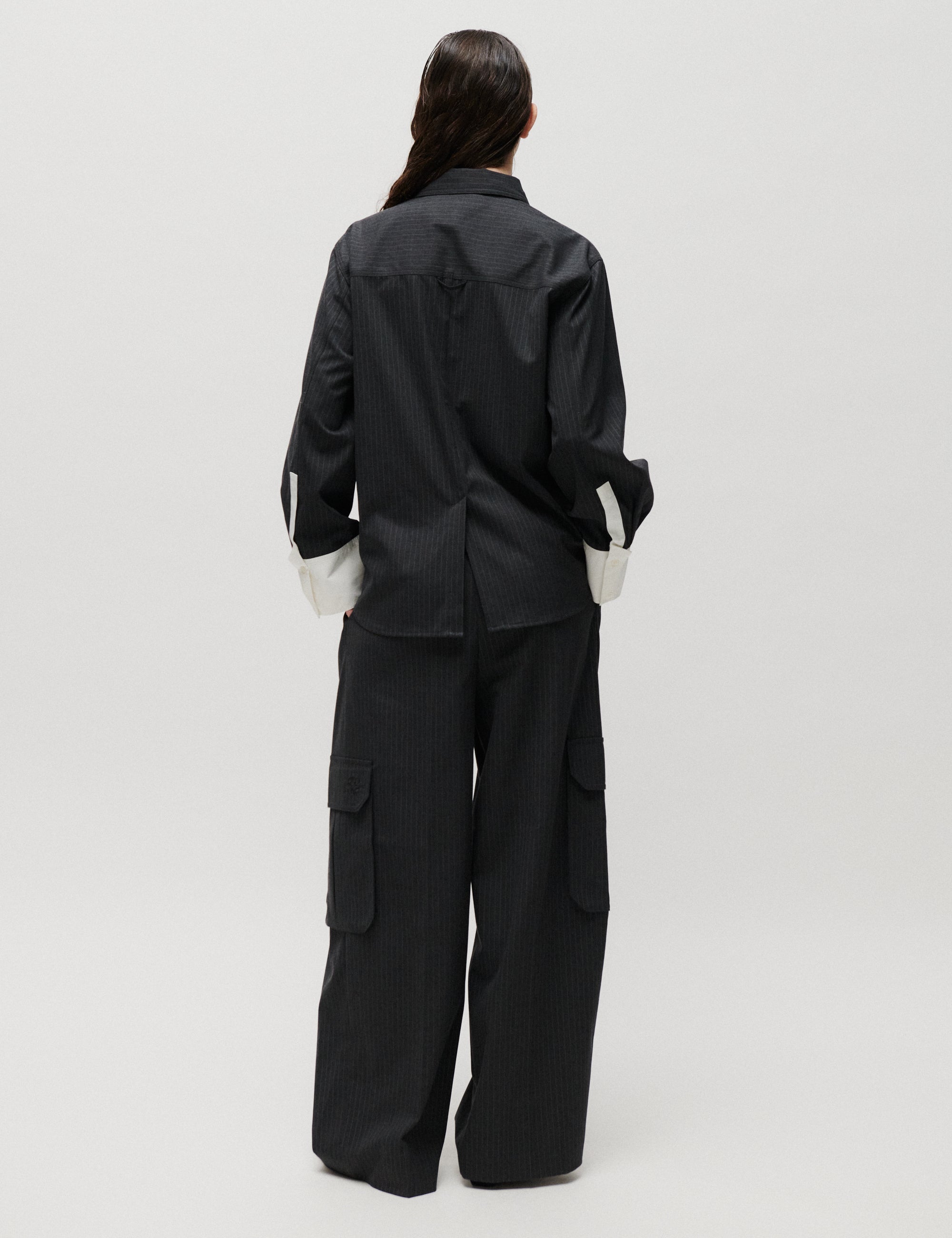 2NDDAY 2ND Ishii - Yarn Dye Suiting - Skjorte Bluse 194205 Phantom