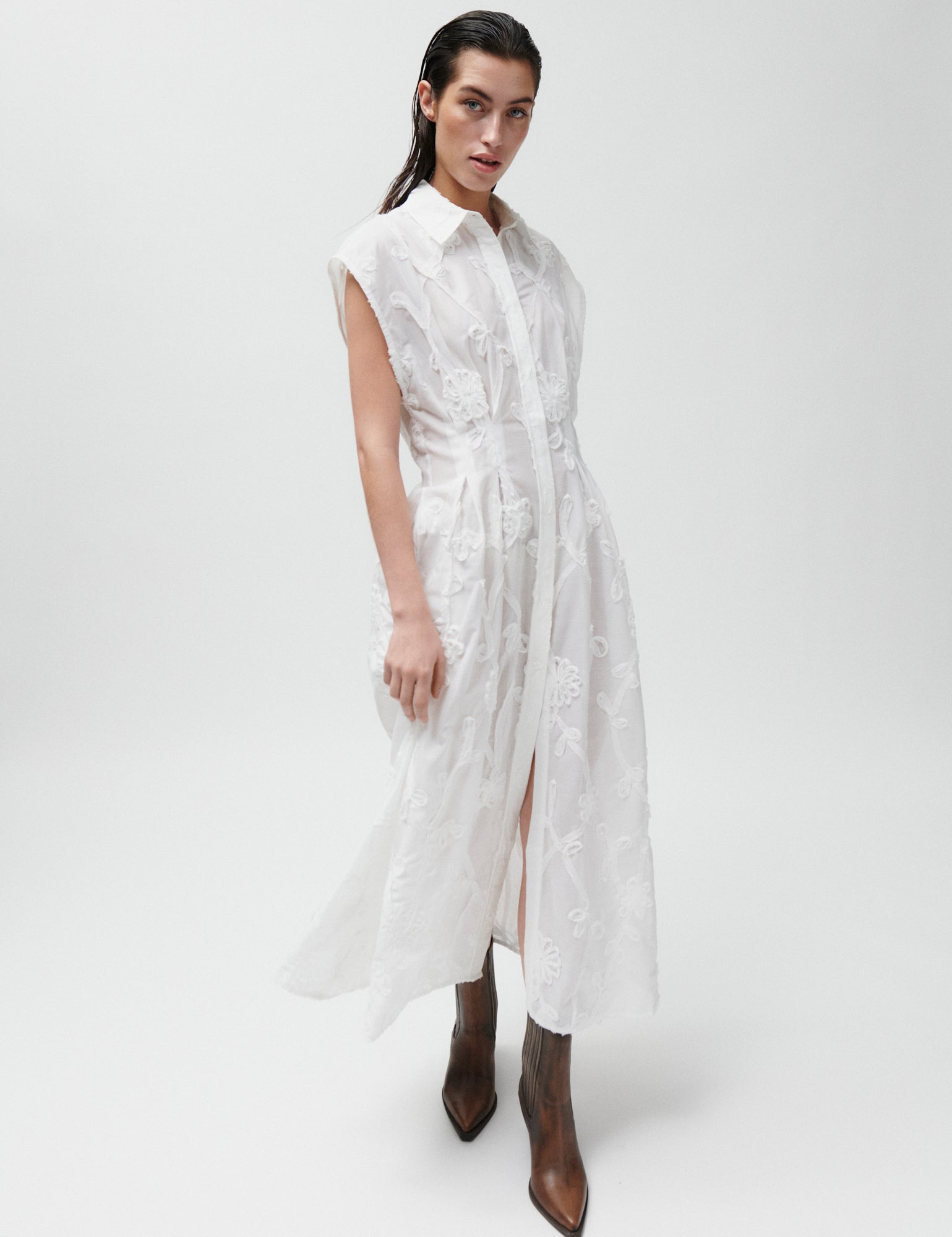 2NDDAY 2ND Jamie - Crisp Summer Shirting Kjole 114001 Brilliant White