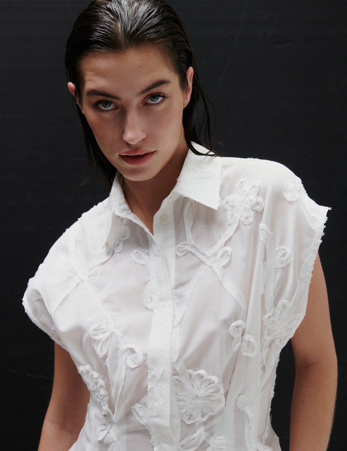 2ND Jamie - Crisp Summer Shirting - Kjole - Brilliant White