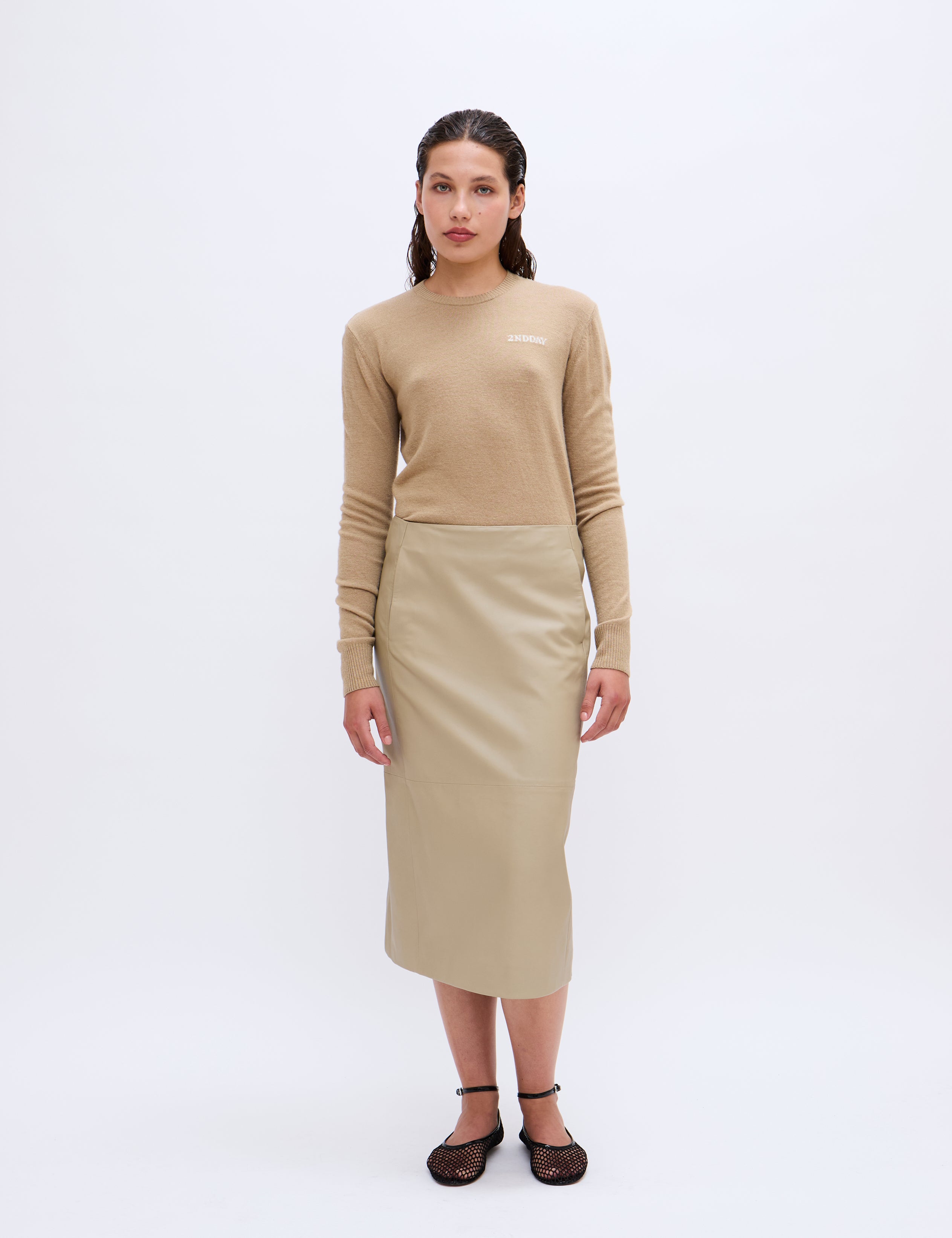 2NDDAY 2ND Jaya - Fine Leather Skirt 161108 Twill