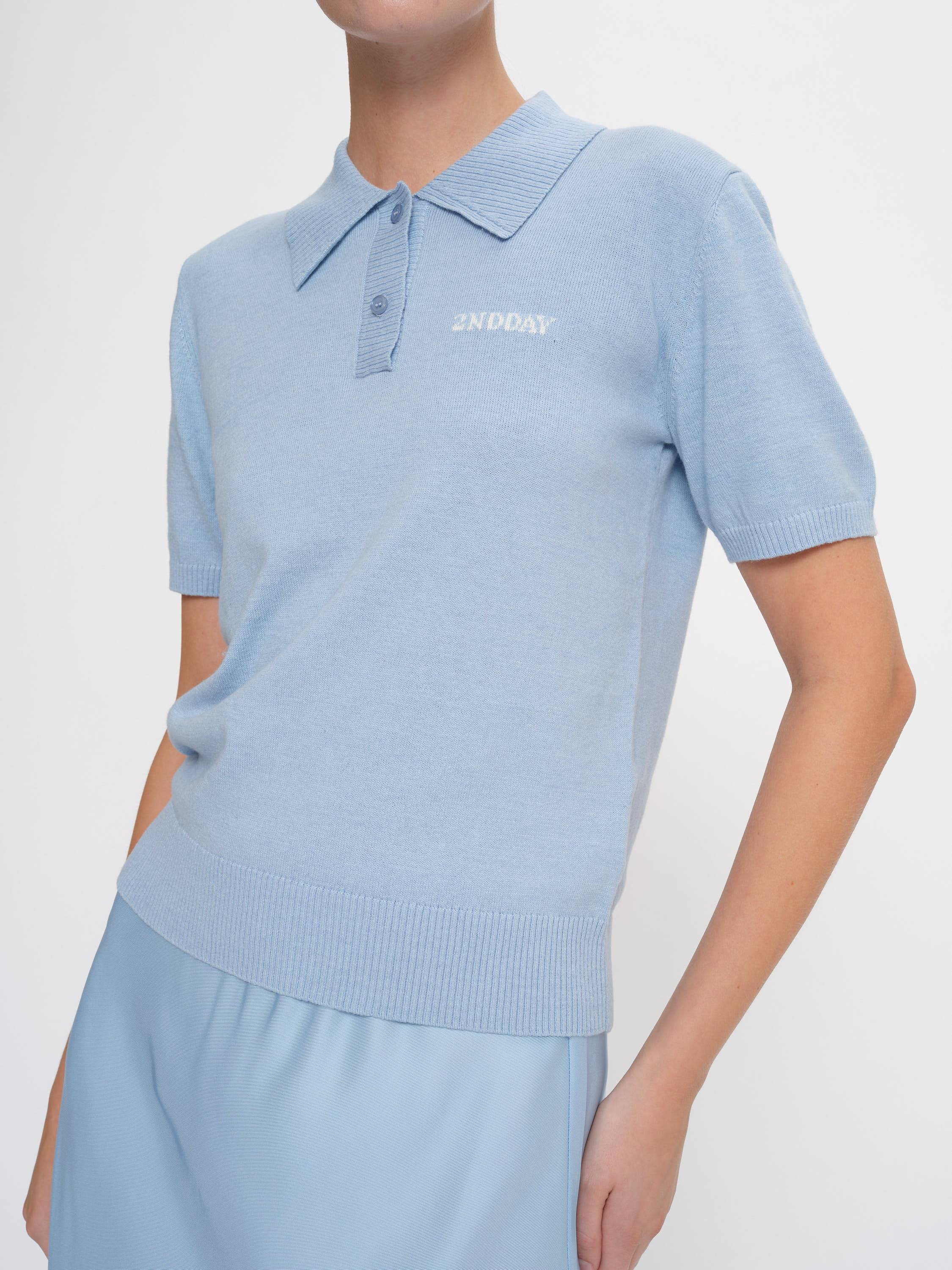 2NDDAY 2ND Jean - Soft Wool Blend Tops & T-Shirts 4038 Powder Blue