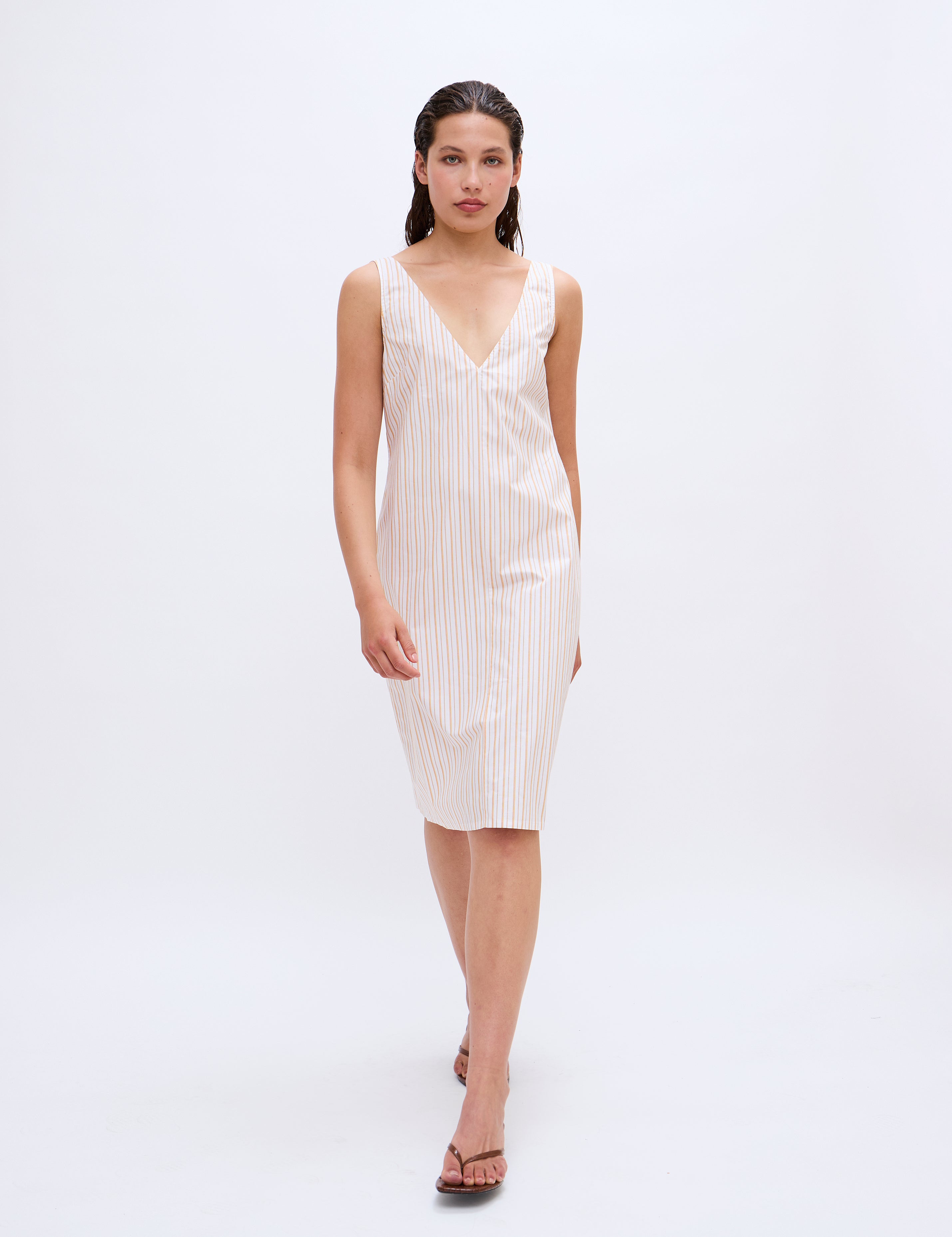 2NDDAY 2ND Jovon - Cotton Stripes Dress 420143 Saffron Stripe