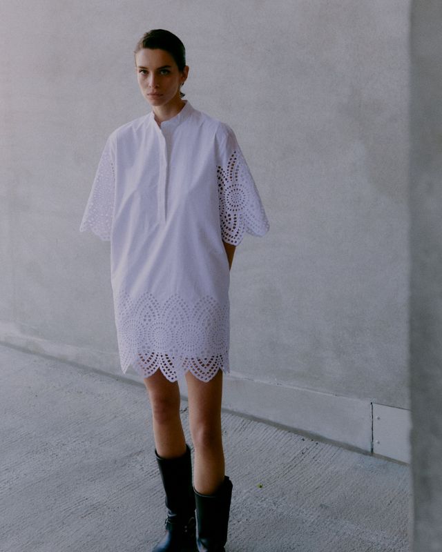 2NDDAY 2ND Kiwa - Poplin Charm - Kjole Kjole 114001 Brilliant White