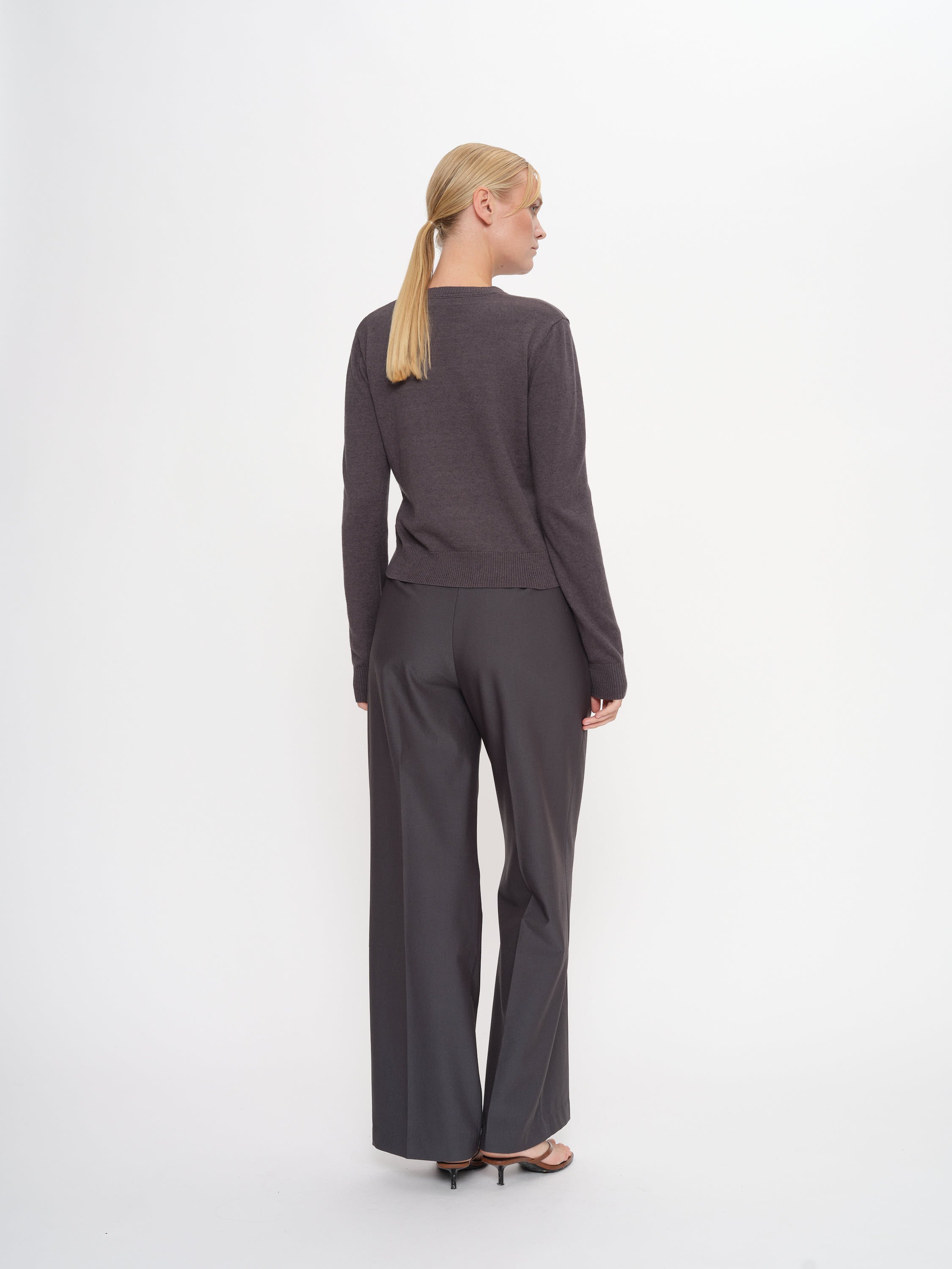 2NDDAY 2ND Lance - Soft Wool Blend Sweater 190203 Gray Pinstripe