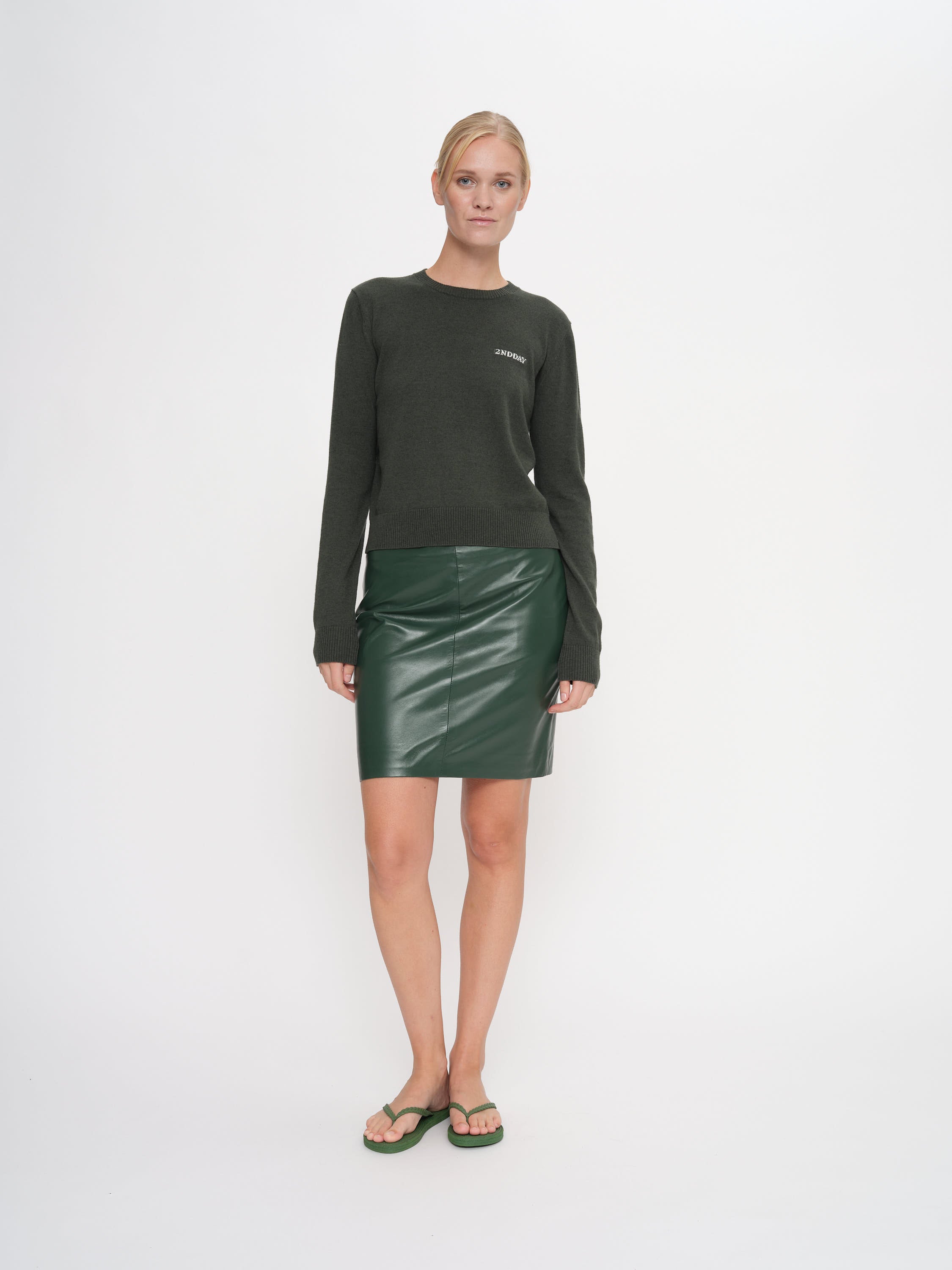 2NDDAY 2ND Lance - Soft Wool Blend Sweater 195914 Jungle Green