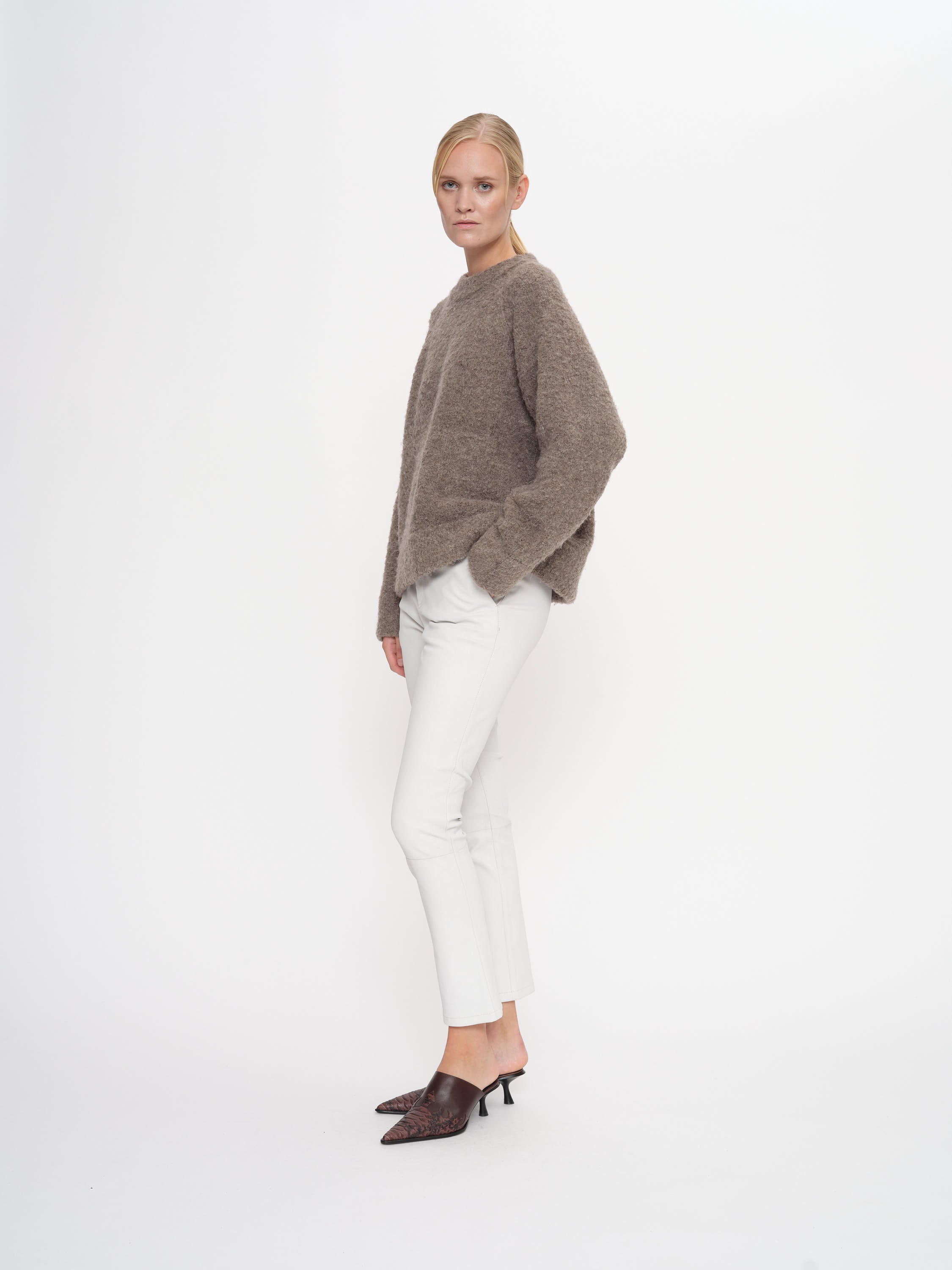 2NDDAY 2ND Leya - Refined Stretch Leather Bukser 111001 WHITE ALYSSUM