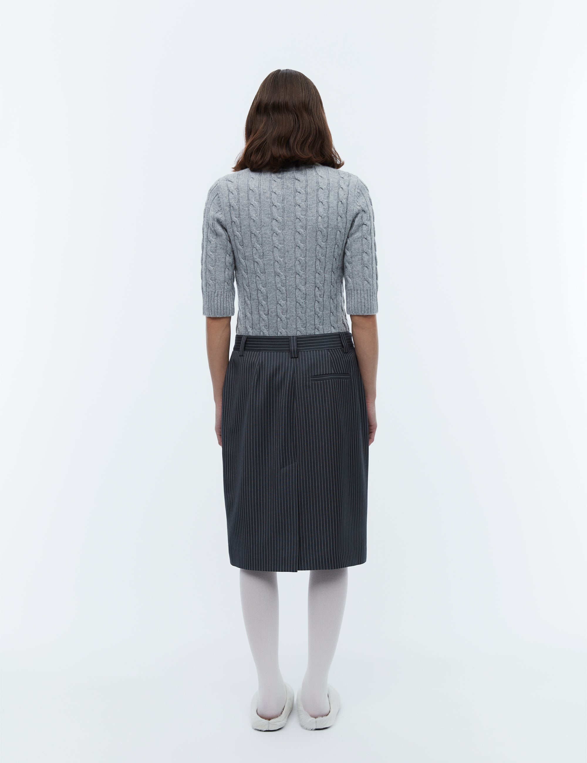 2NDDAY 2ND Lima - Pinstripes Skirt 420128 Dark Grey Melange