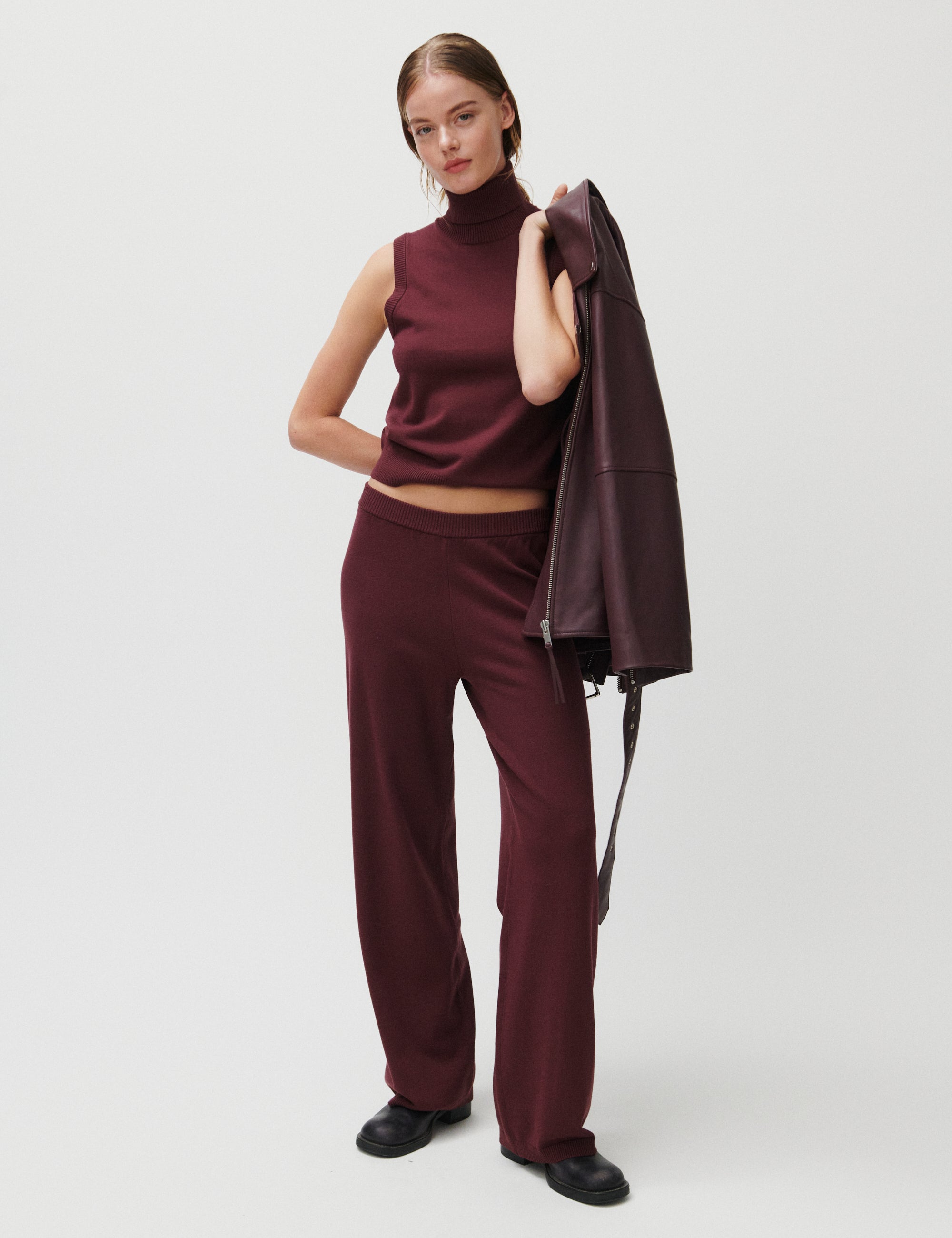 2NDDAY 2ND Martha - Viscose Knit Bukser 09016 Catawba Grape