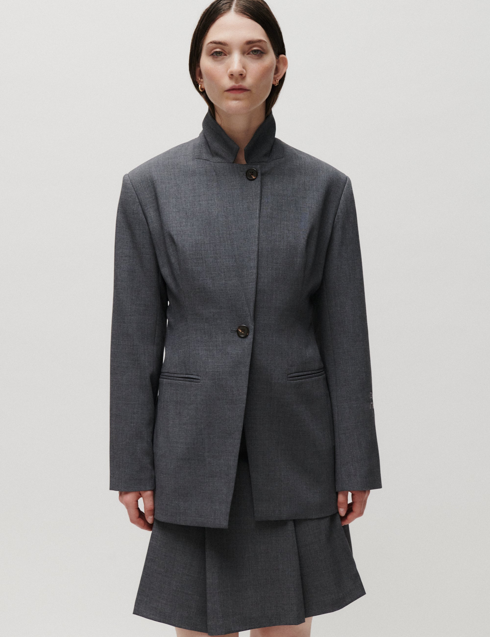 2NDDAY 2ND Matila - Melange Suiting - Nederdel Skirt 420129 Light Grey Melange
