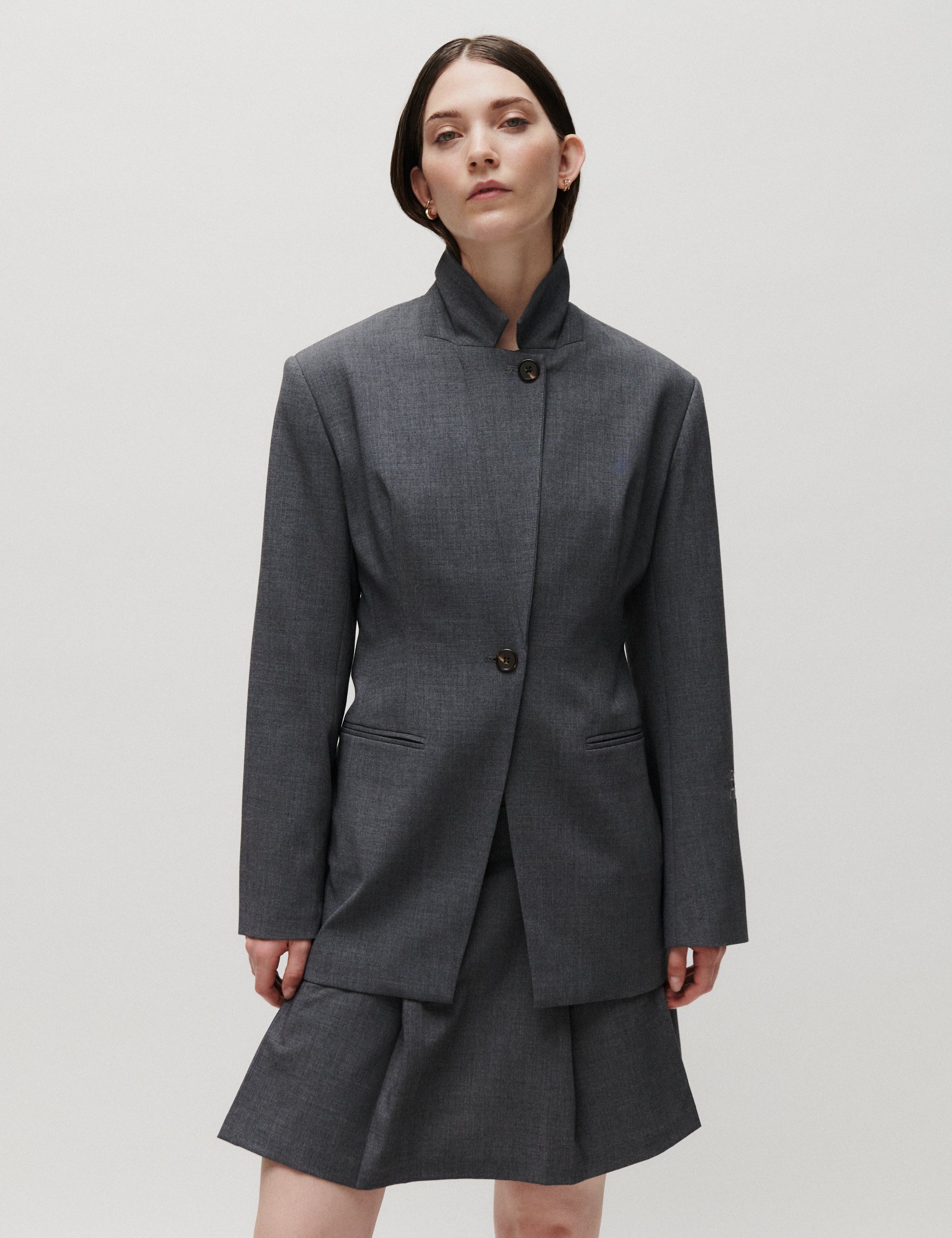 2NDDAY 2ND Matila - Melange Suiting - Nederdel Skirt 420129 Light Grey Melange
