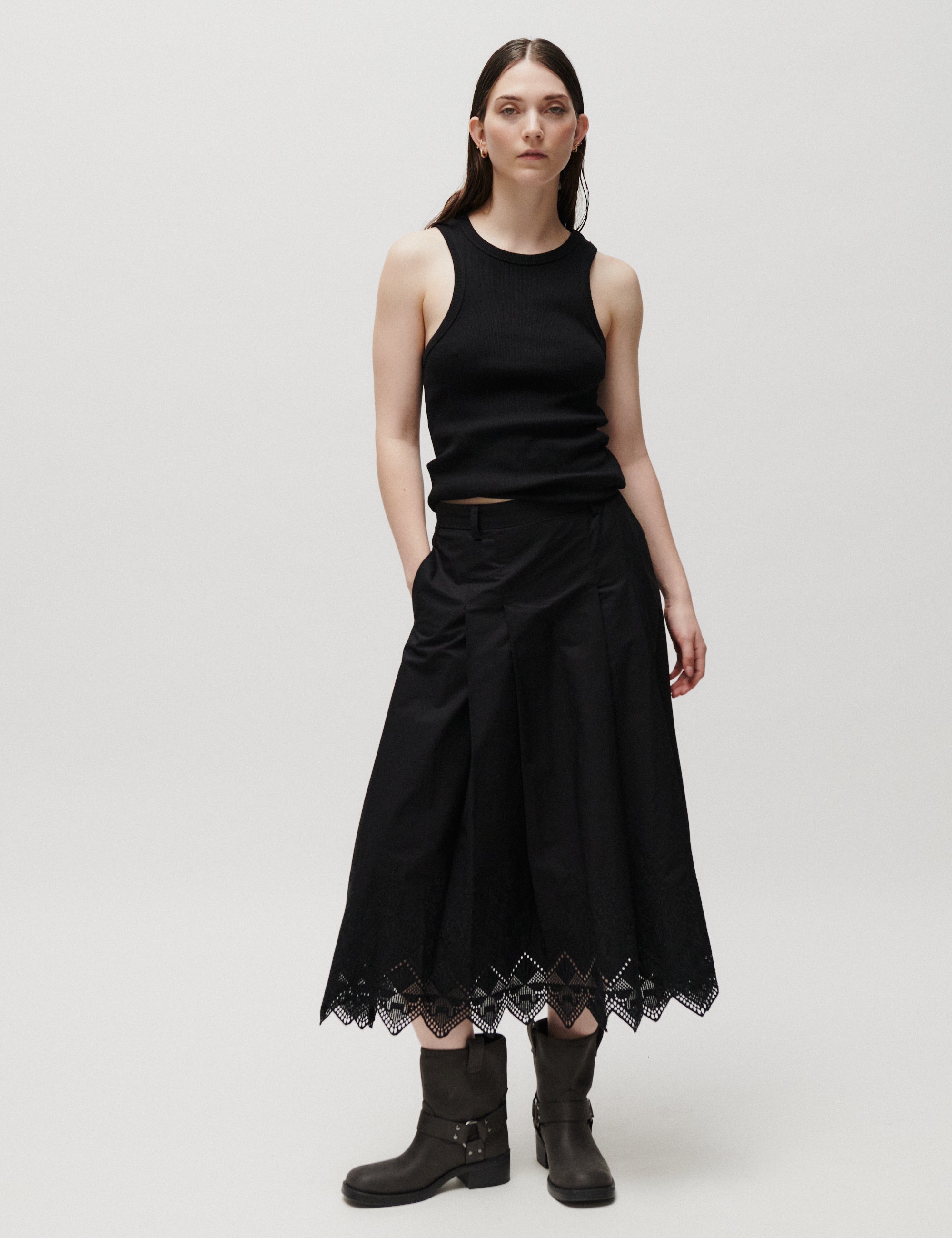 2NDDAY 2ND Matilda - Dreamy Poplin - Nederdel Skirt 190303 Black