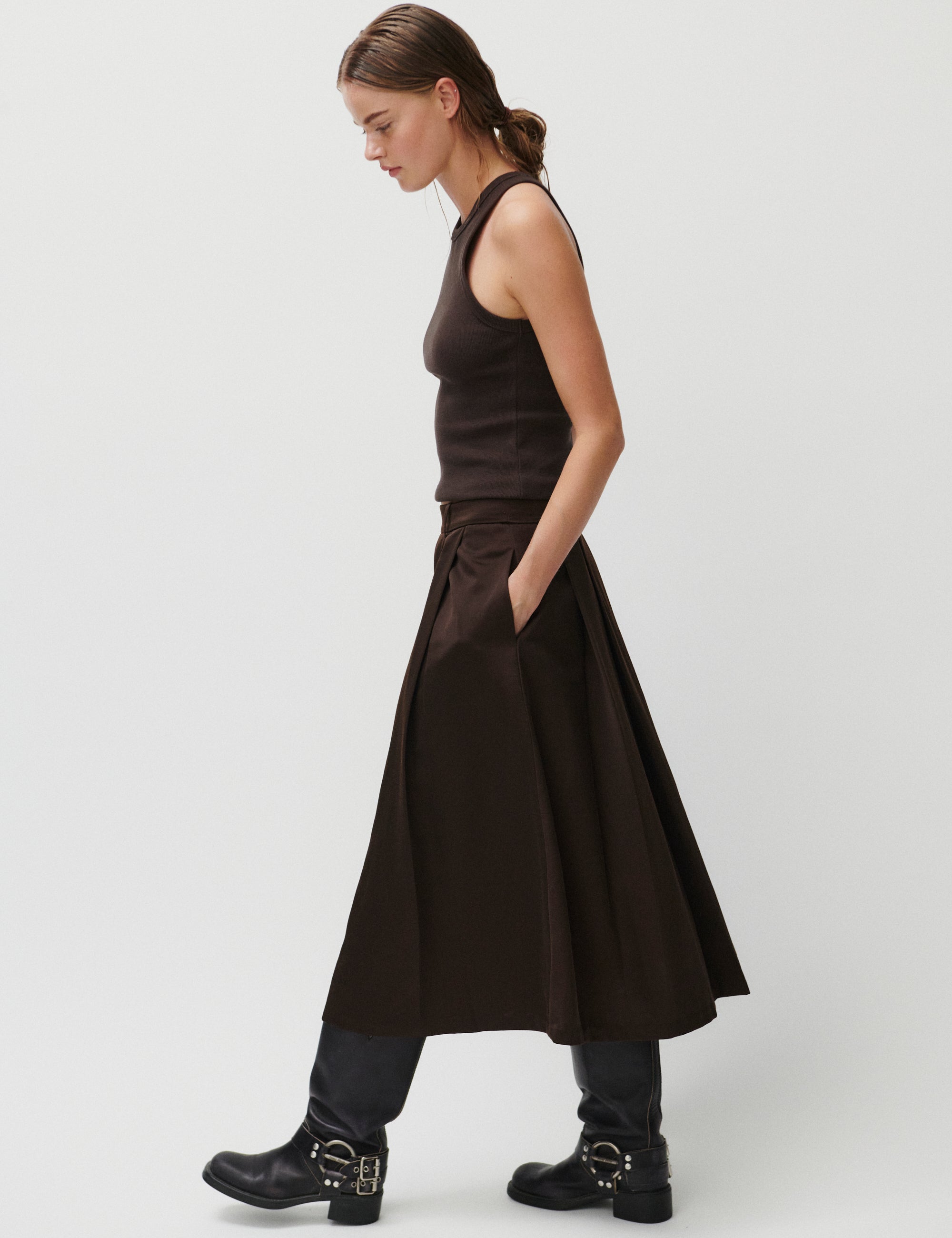 2NDDAY 2ND Matilda - Shiny Suiting Skirt 191016 JAVA