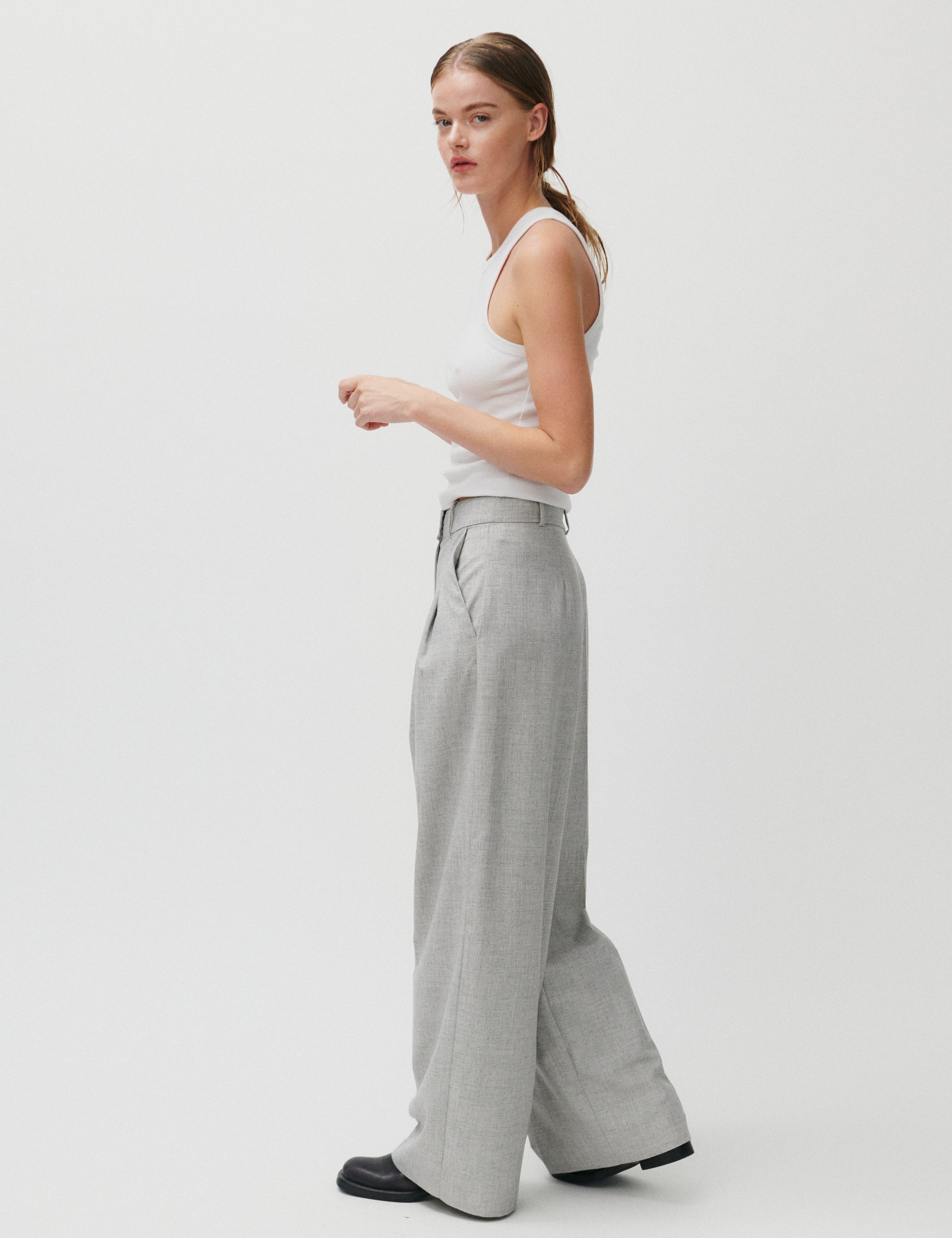 2NDDAY 2ND Mylos - Grey Suiting Bukser 154101 High-rise