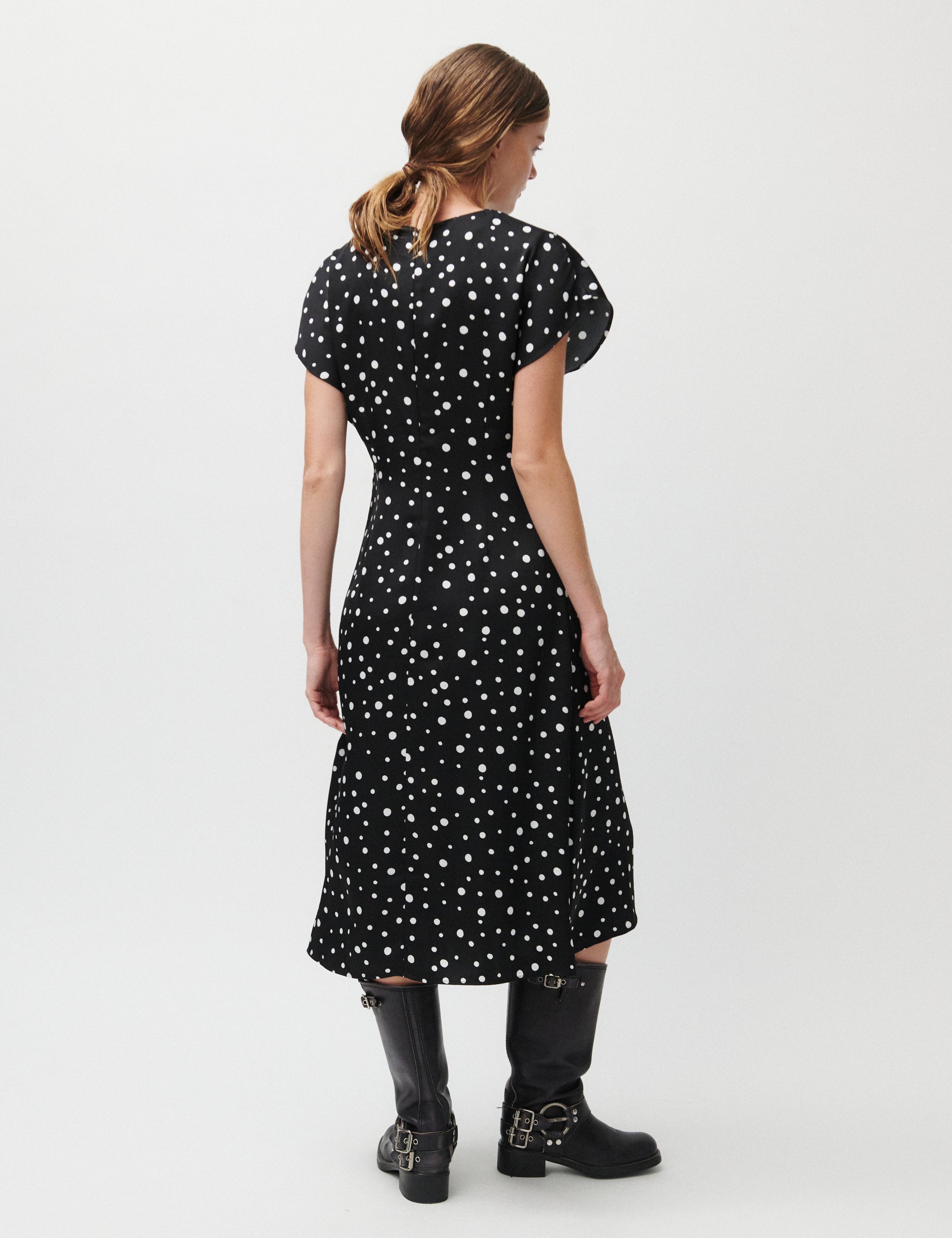 2NDDAY 2ND Patrice - Heavy Satin Dress 420155 White Polka Dot