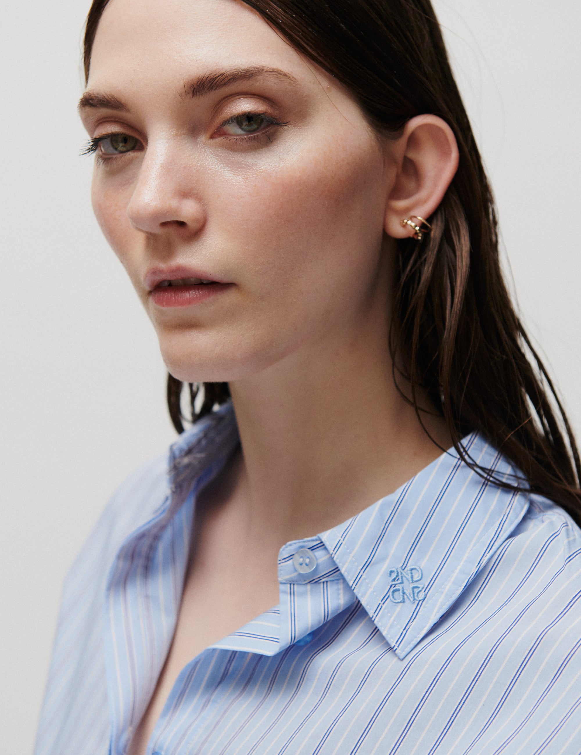 2NDDAY 2ND Renta - Fall Shirting - Skjorte Bluse 420159 Cash Blue Stripe