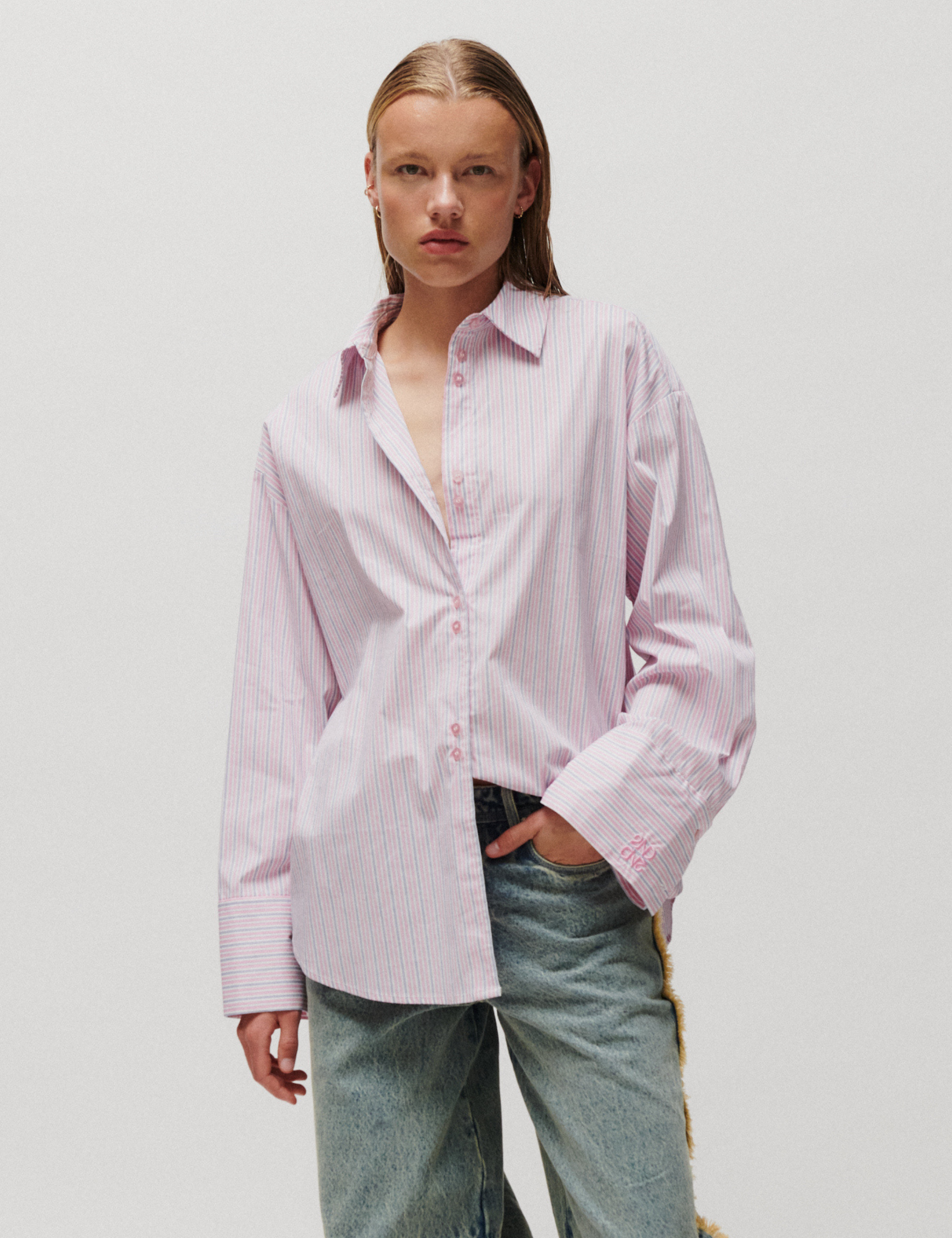2NDDAY 2ND Rue - Fall Shirting - Skjorte Bluse 420158 Pink Stripe