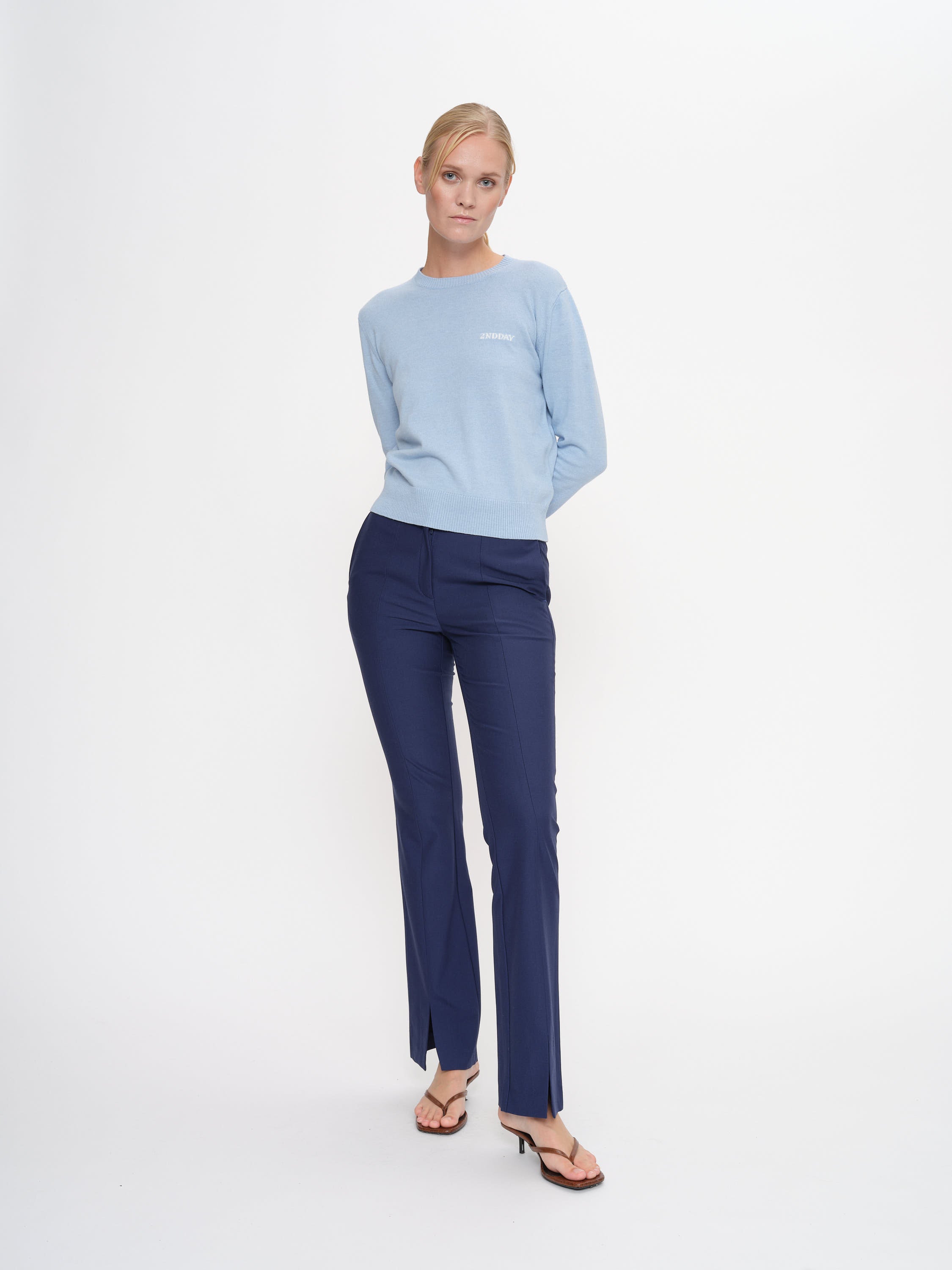 2NDDAY 2ND Sandras - Daily Sleek Bukser 193933 Medieval Blue