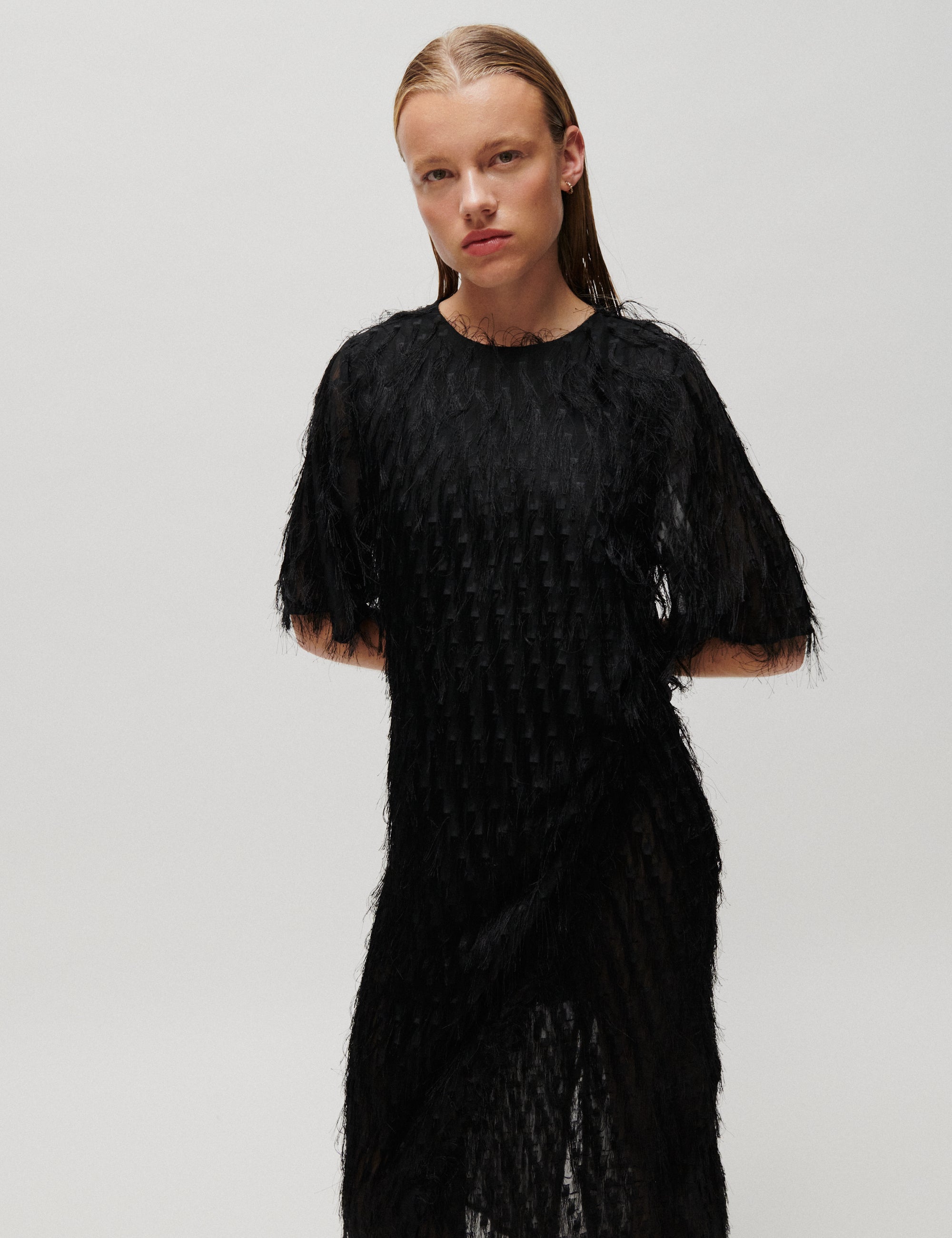 2NDDAY 2ND Serena - Textured Fringe - Kjole Kjole 190303 Black