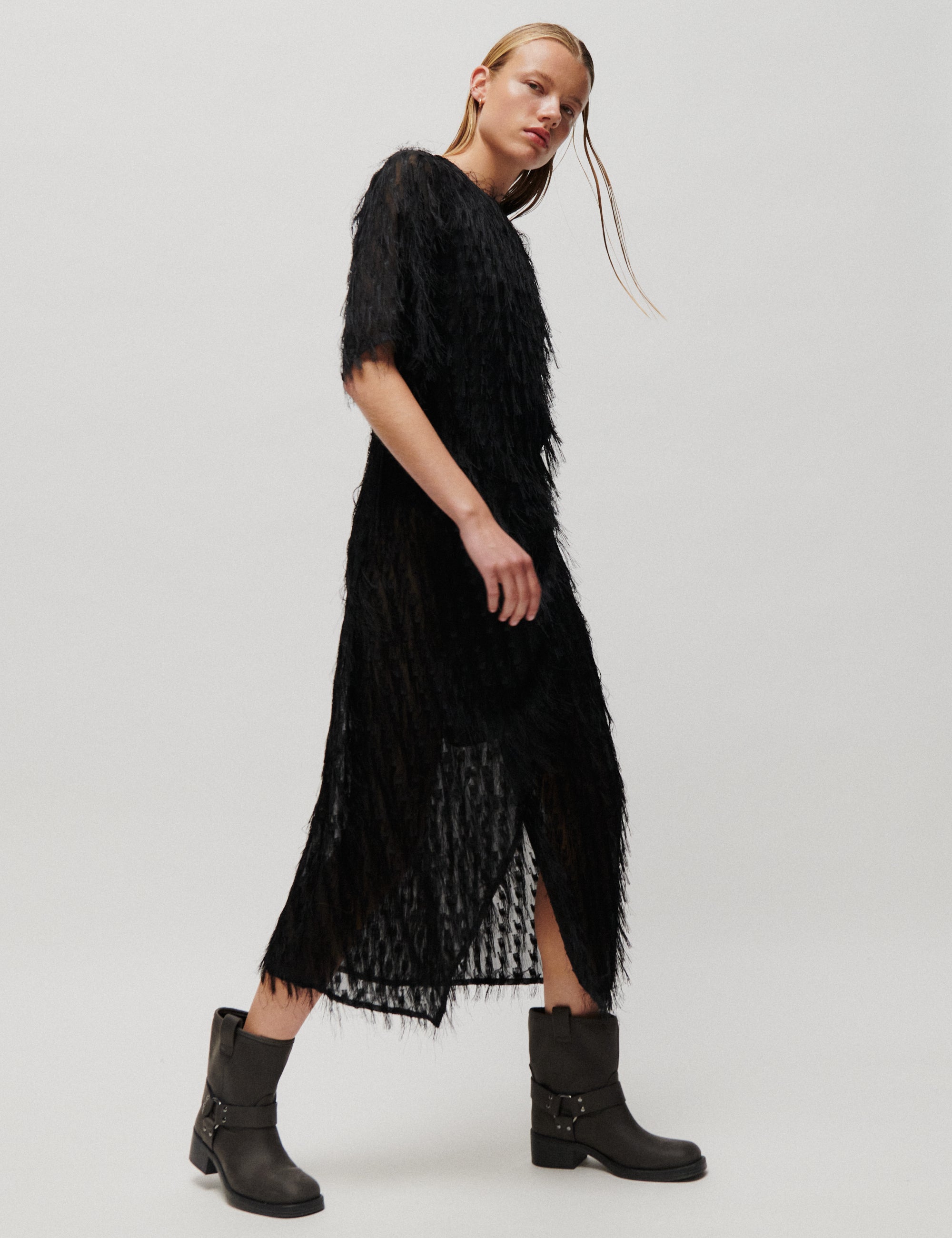 2NDDAY 2ND Serena - Textured Fringe - Kjole Kjole 190303 Black