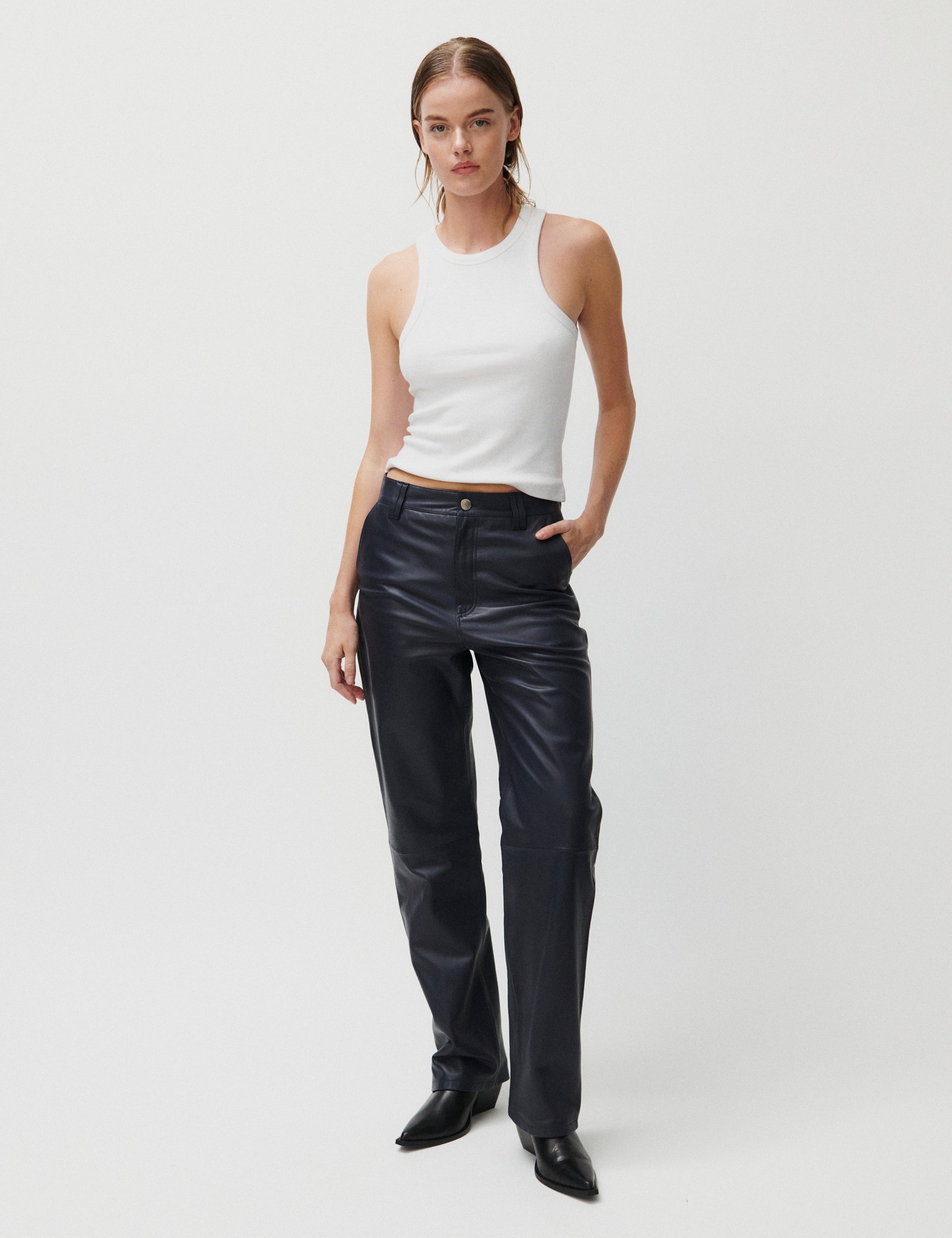 2NDDAY 2ND Toff - Fine leather Bukser 193918 Periscope